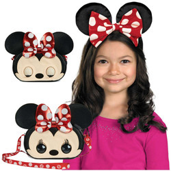 Purse Pets Disney Myszka Minnie Interaktywna Czarna Torebka z ruchomymi oczami + Opaska do włosów Uszy Myszki Minnie z kokardką