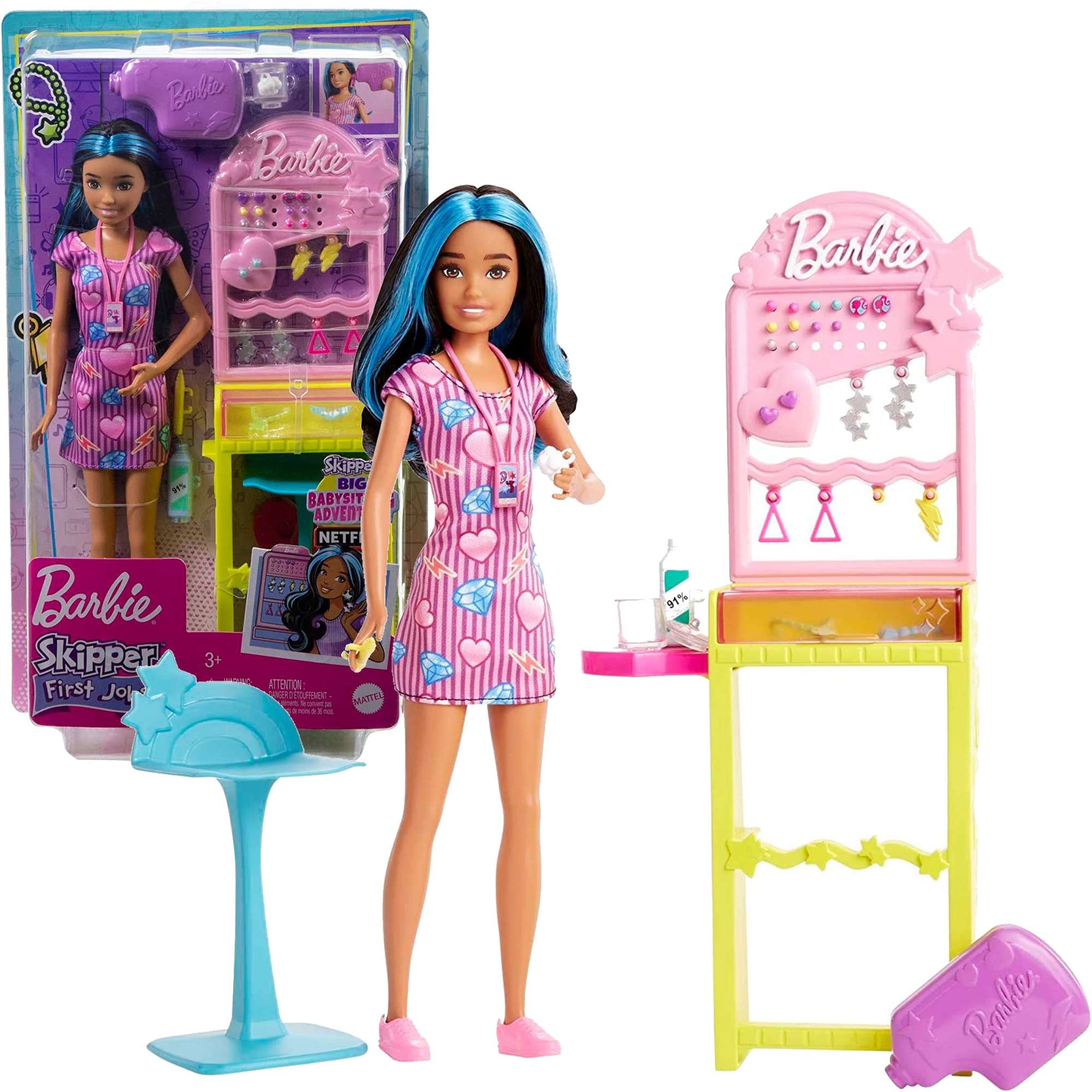 Barbie Opiekunka lalka Skipper zestaw Pierwsza Praca Przek³uwanie uszu