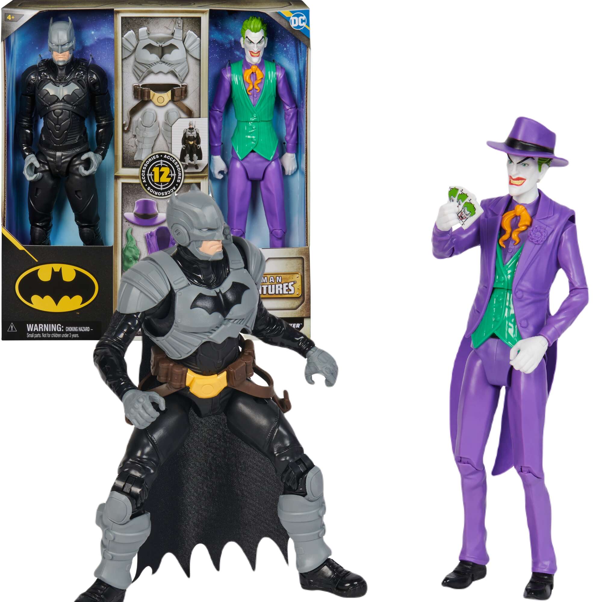 Duy Zestaw 2w1 DC Comics Batman vs Joker figurki 30 cm + akcesoria