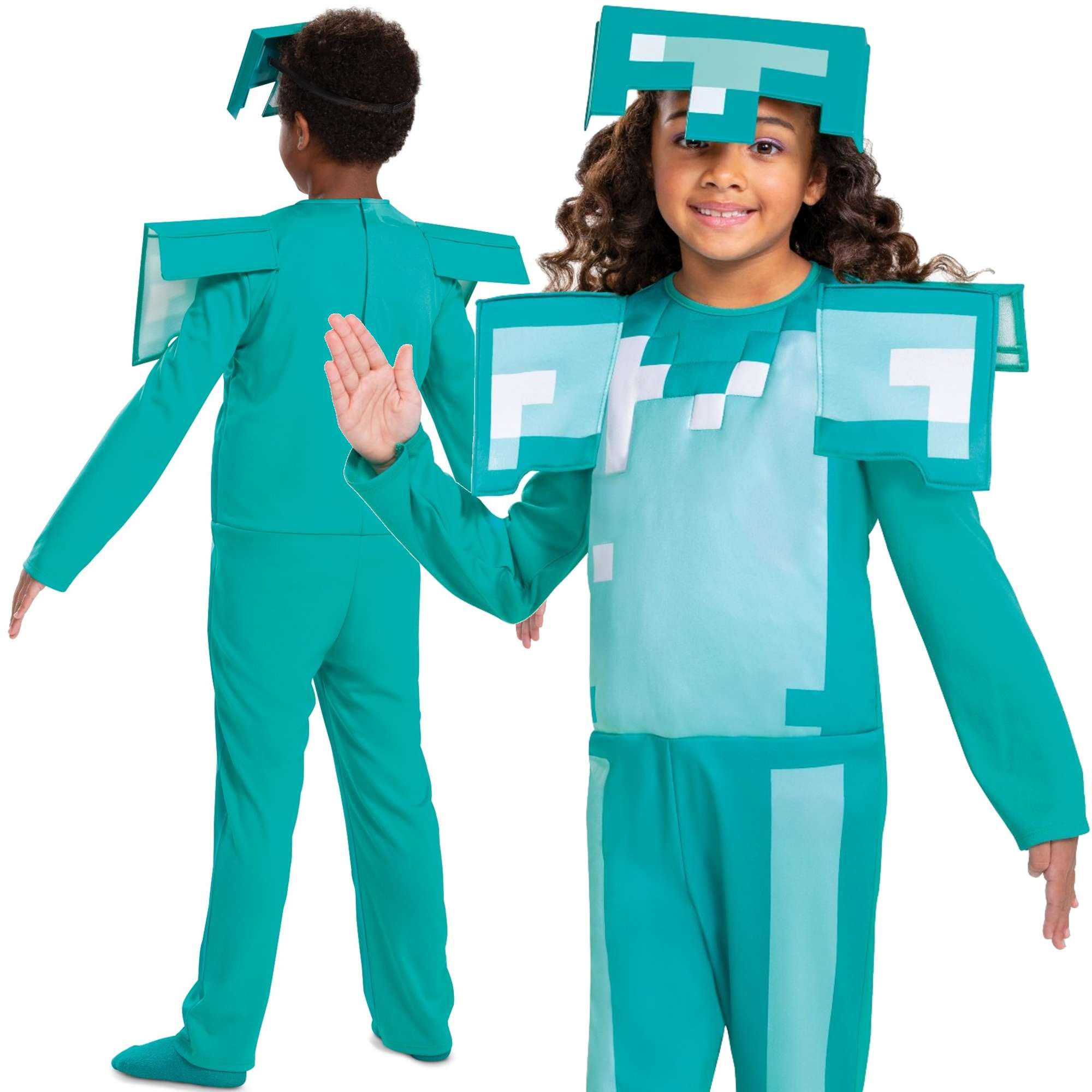Minecraft kostium, strj karnawaowy diamentowa zbroja 127-136 cm (7-8 lat)