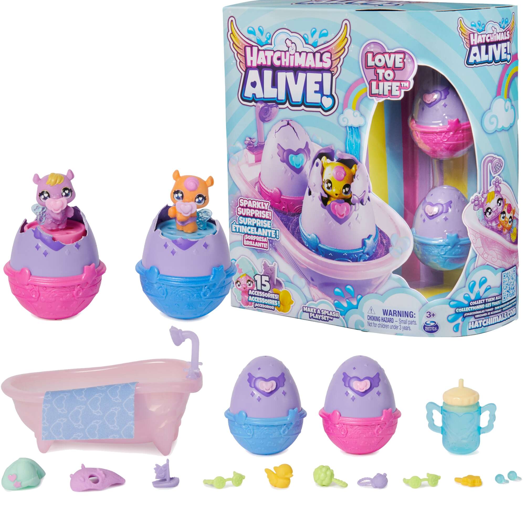Hatchimals Alive! Love to Live Kpiel brokatowych figurek + jajka i akcesoria