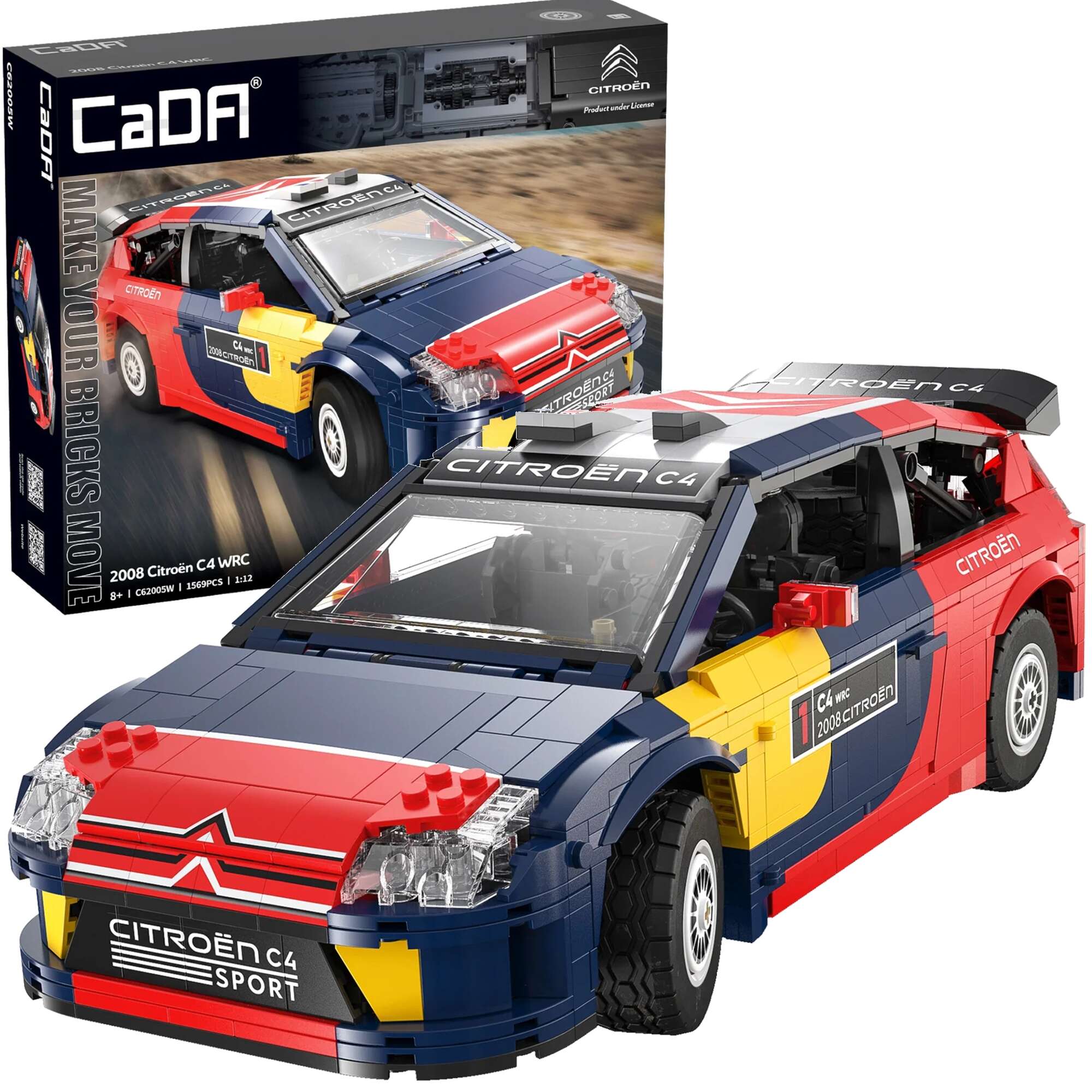 Klocki konstrukcyjne CaDA wycigwka Samochd wycigowy Citroen C4 WRC Auto sportowe 1569 elementw