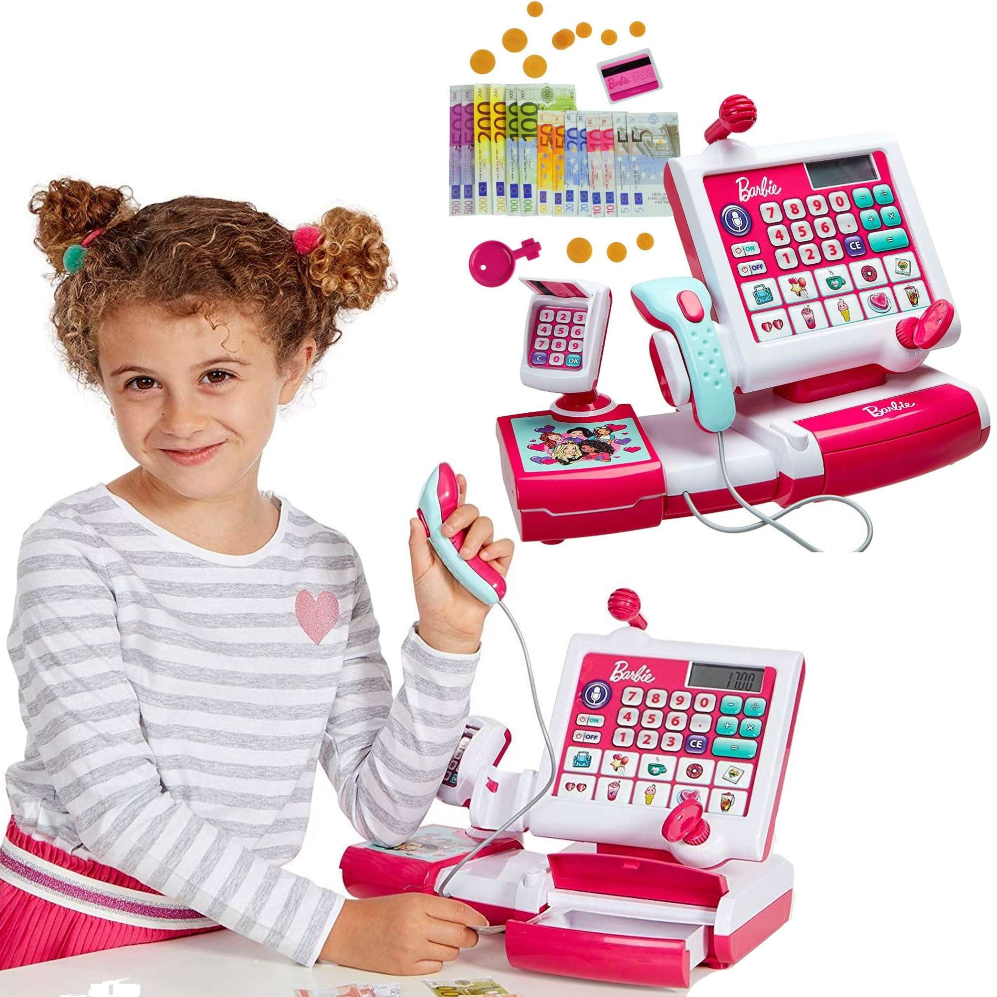 Kasa sklepowa elektroniczna dla dzieci ze skanerem Barbie Klein