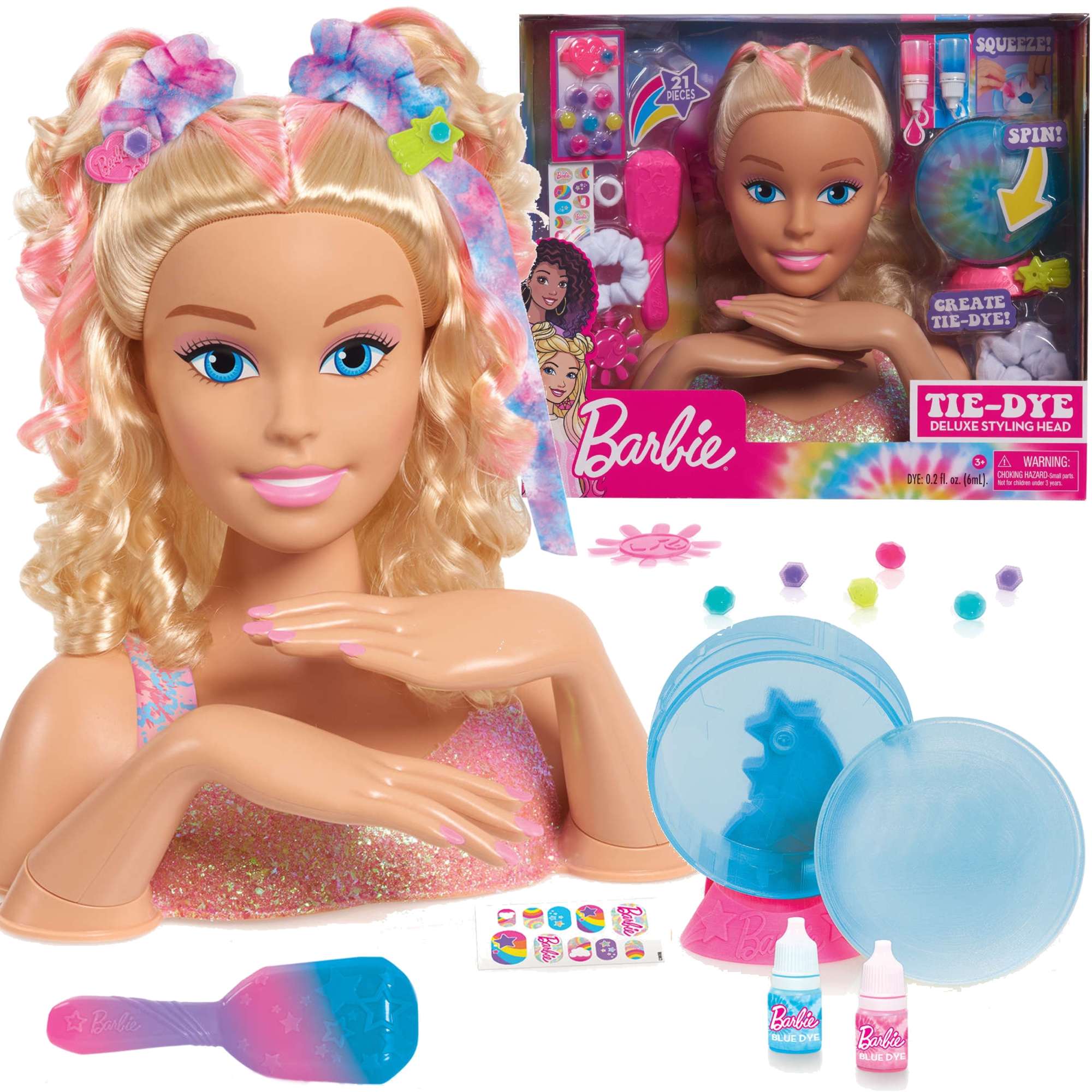 Lalka Gowa do stylizacji czesania wosw Barbie Tie-Dye Fryzjer Manicure paznokcie+ akcesoria
