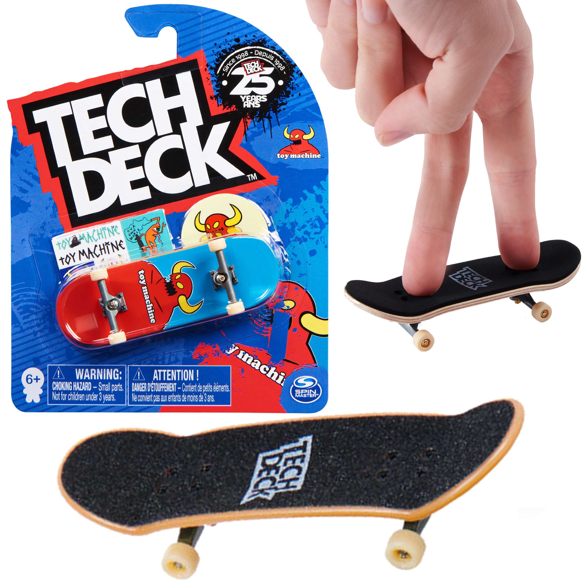 Tech Deck deskorolka fingerboard Toy Machine + naklejki