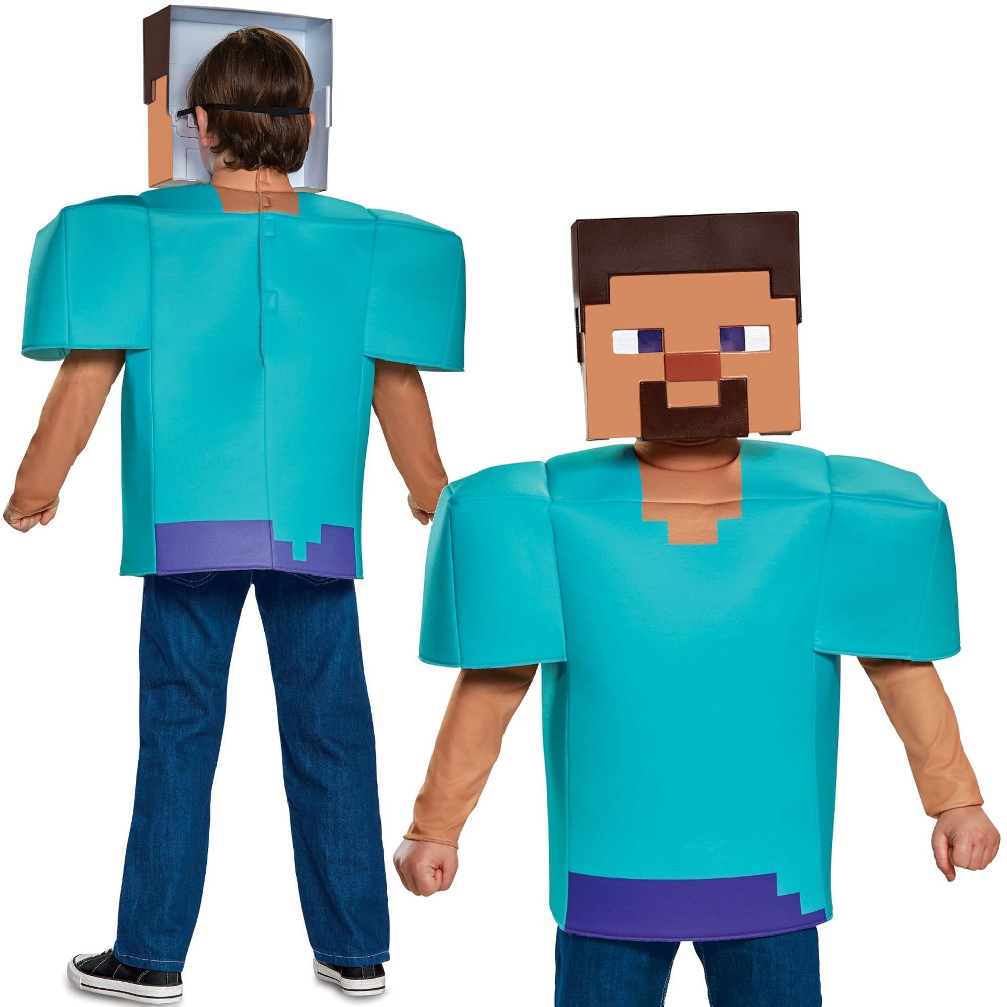 Minecraft strj karnawaowy dla chopca Steve kostium przebranie 125-135 cm (7-8 lat)