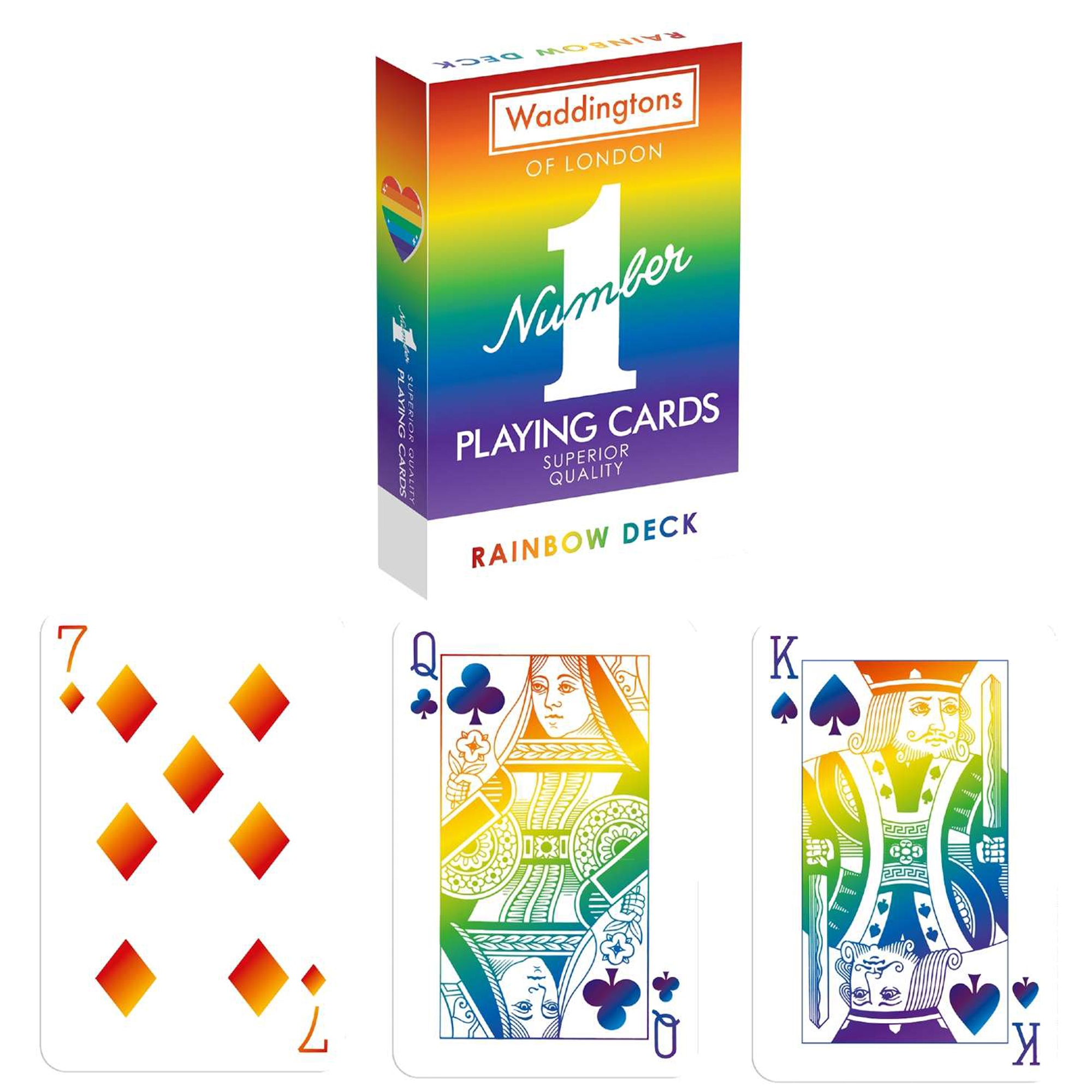 Waddingtons Tczowe Karty tradycyjna talia kart do gry rainbow deck