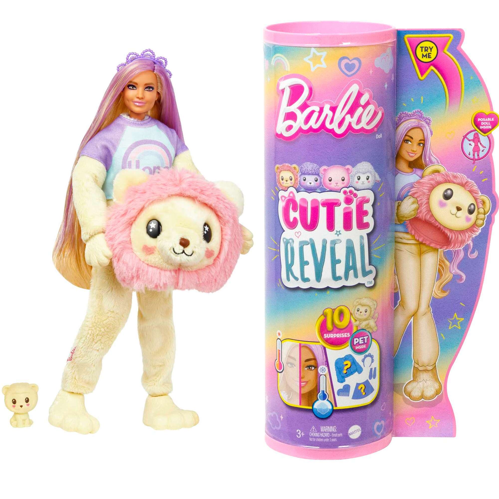 Lalka Barbie Cutie Reveal niespodzianka ty lew figurka kotka + akcesoria