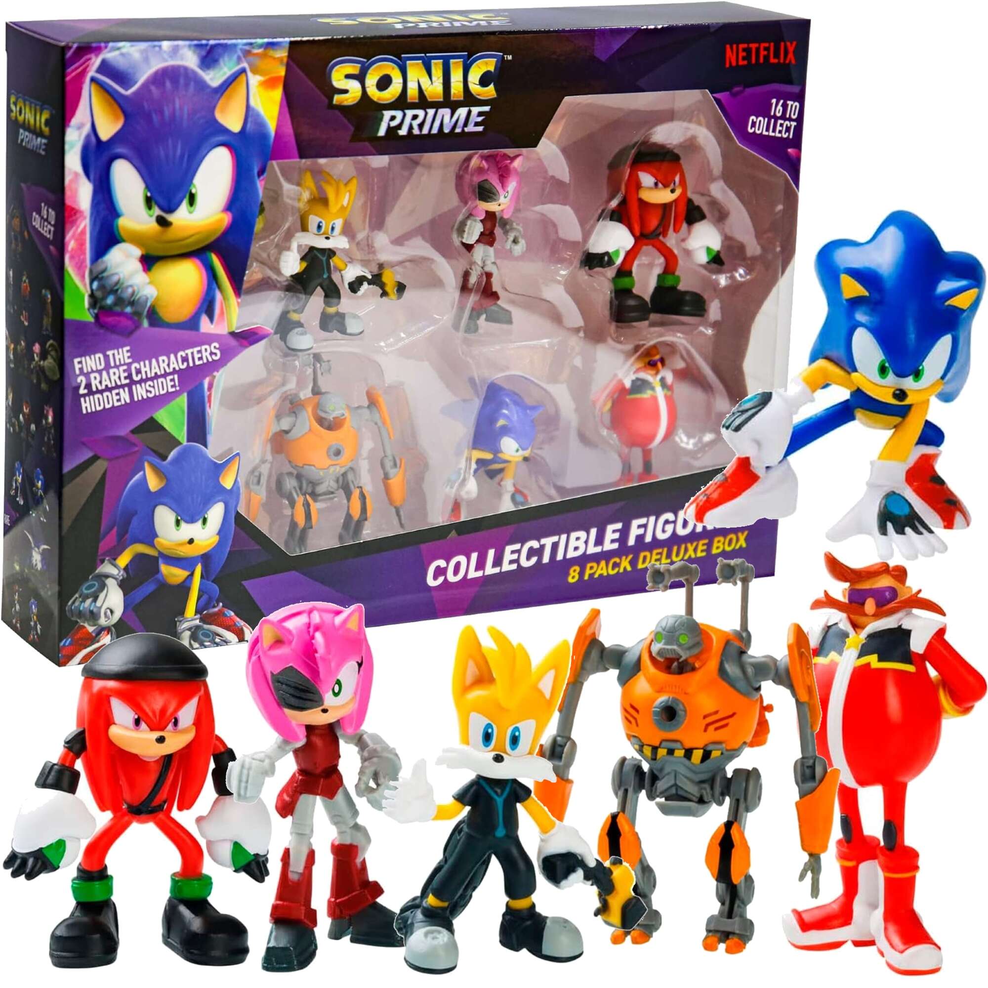 Sonic Prime Zestaw 8 figurek Sonic Kluckles Tails