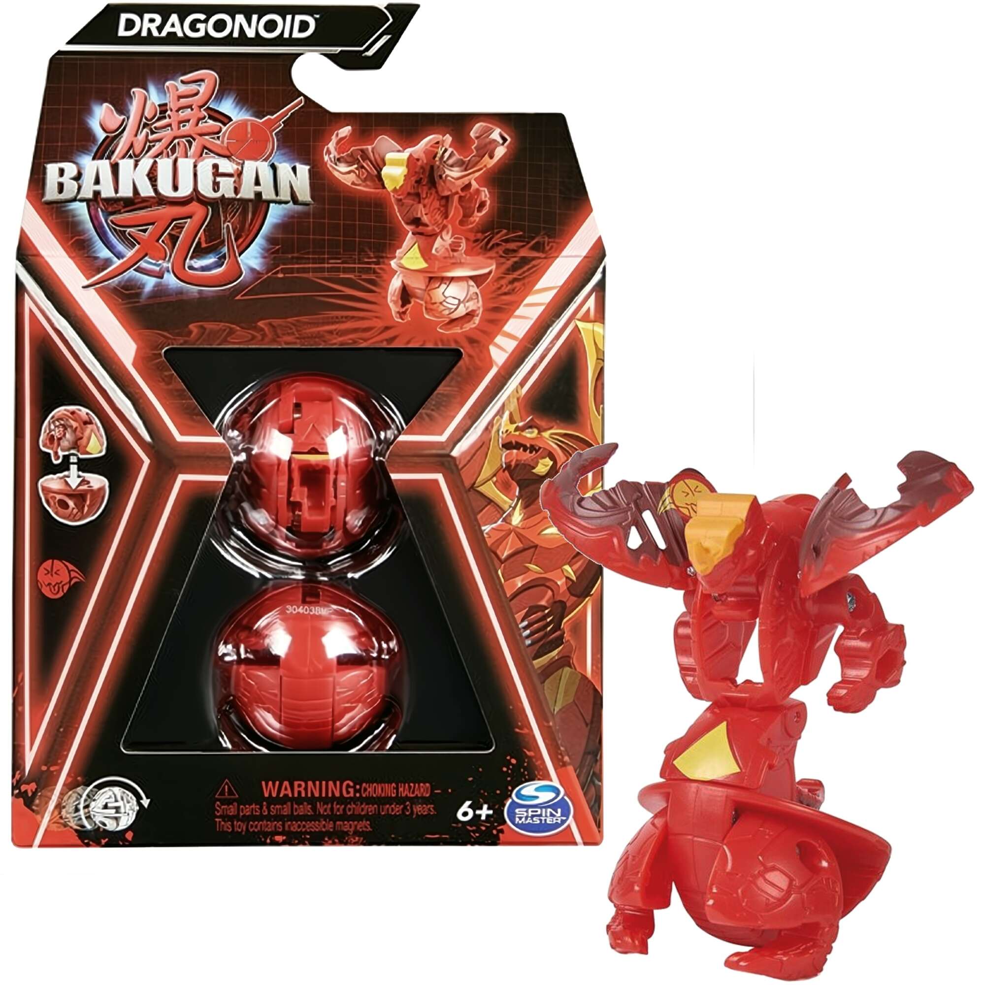 Bakugan Dragonoid Czerwona figurka bitewna transformujca + karty