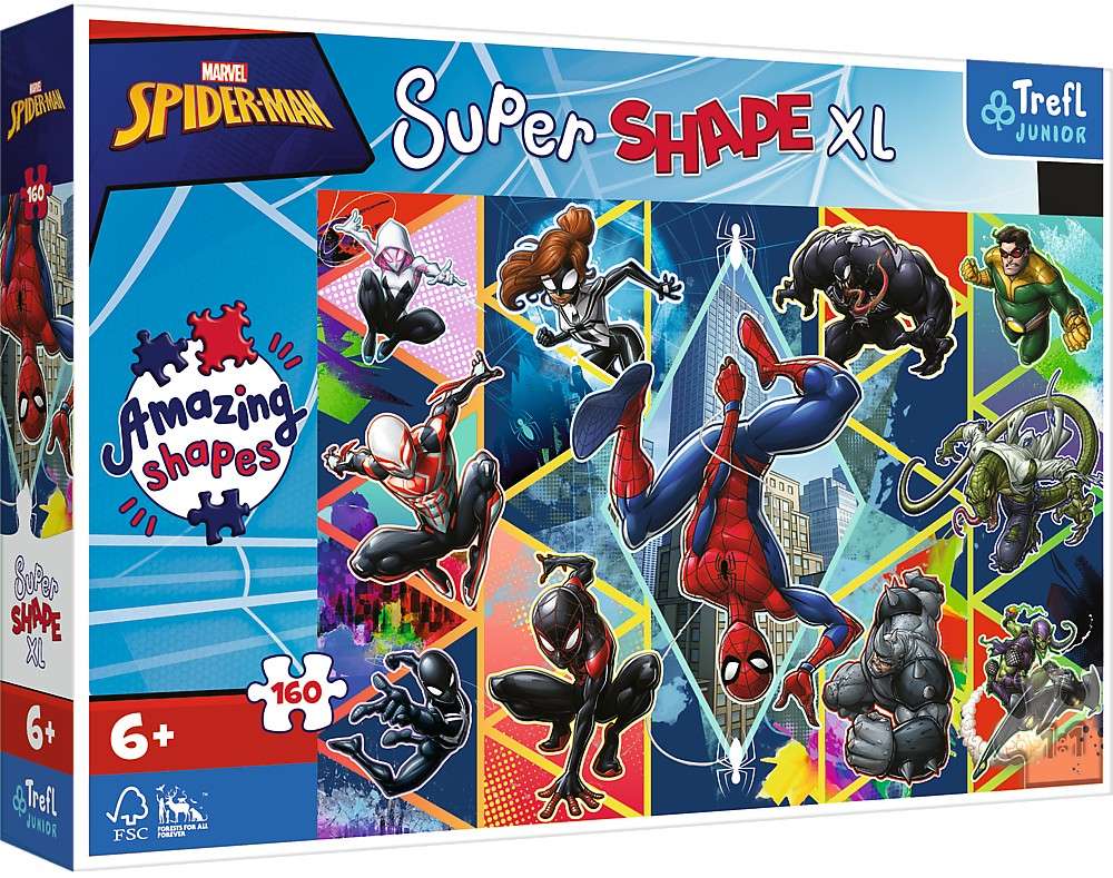 Puzzle 160 elementw Super Shapes XL Docz do Spidermana
