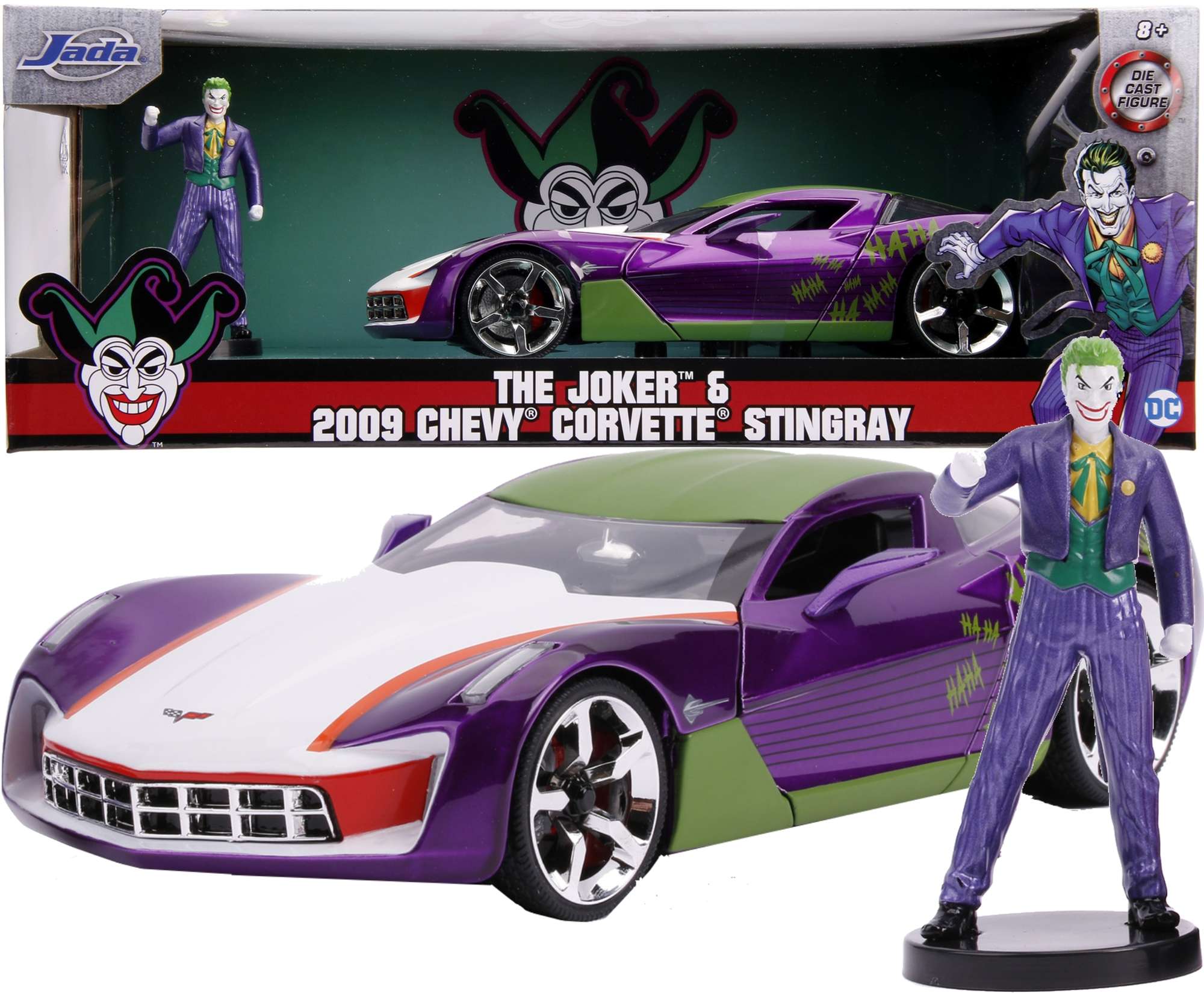 Jada Joker Chevy Corvette Stingray pojazd metalowy z figurka