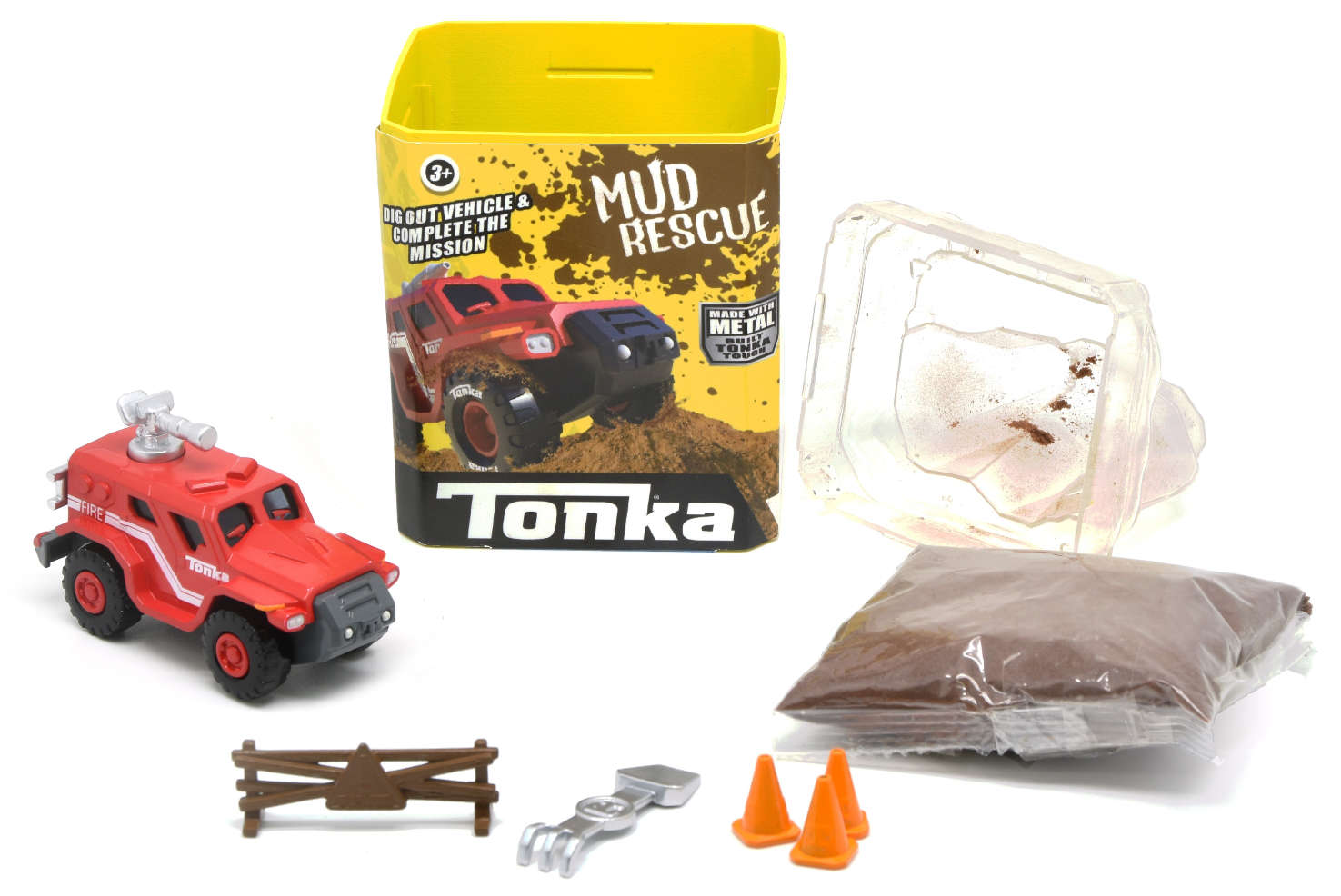 Tonka Mud Rescue Red Jeep autko + piasek