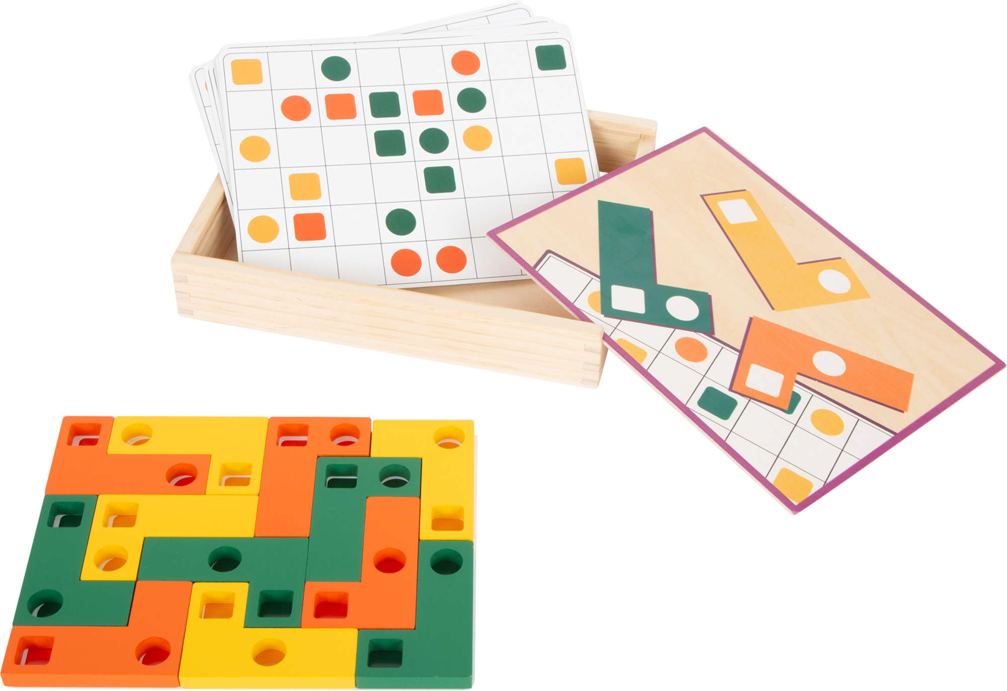 Drewniana ukadanka logiczna gra edukacyjna Tetris