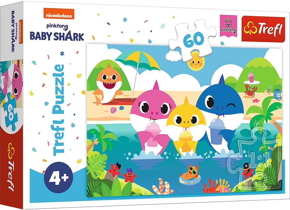 Puzzle Baby Shark Rodzina rekinw na wakacjach 60 elementw