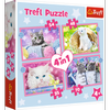 Trefl Puzzle 4w1 Zabawne kotki