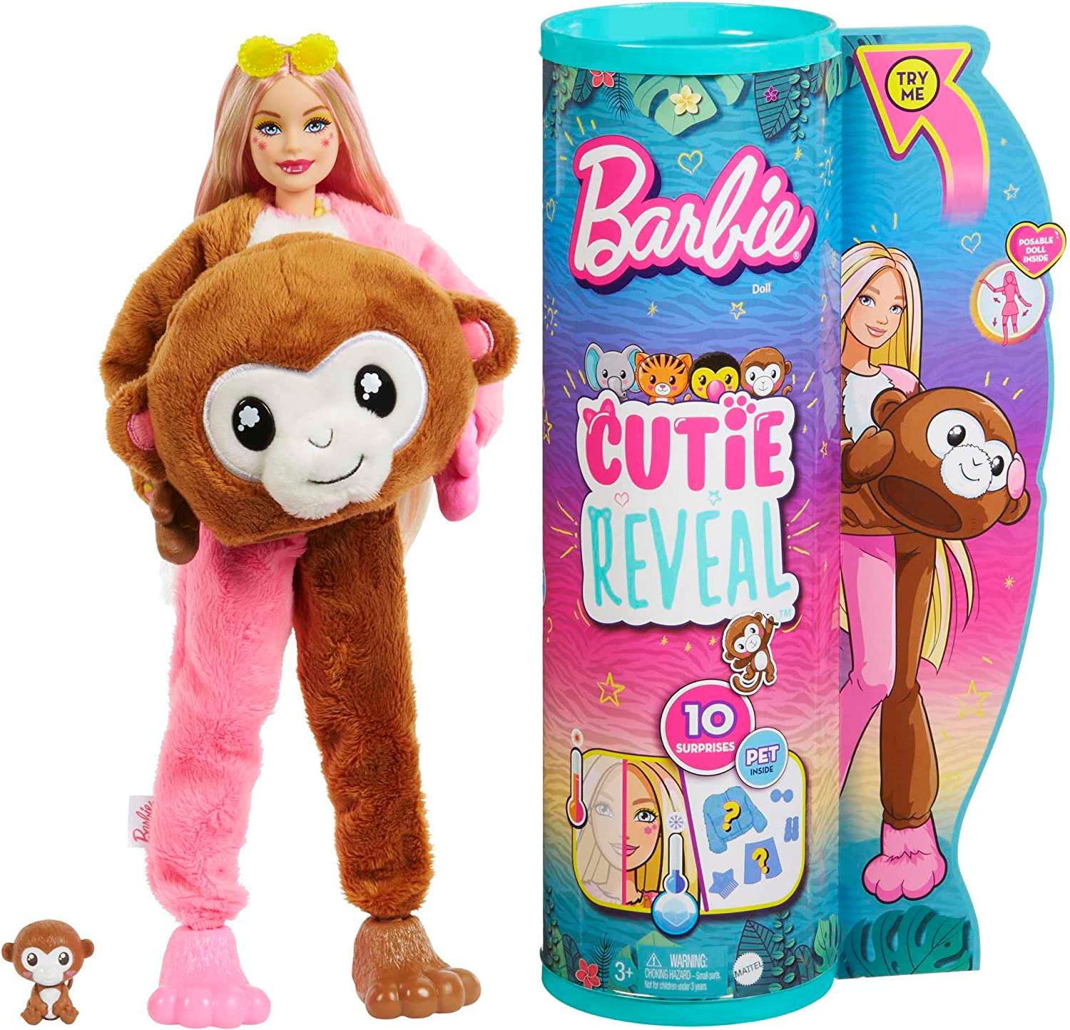 Barbie Cutie Reveal Lalka niespodzianka seria Dungla Mapka
