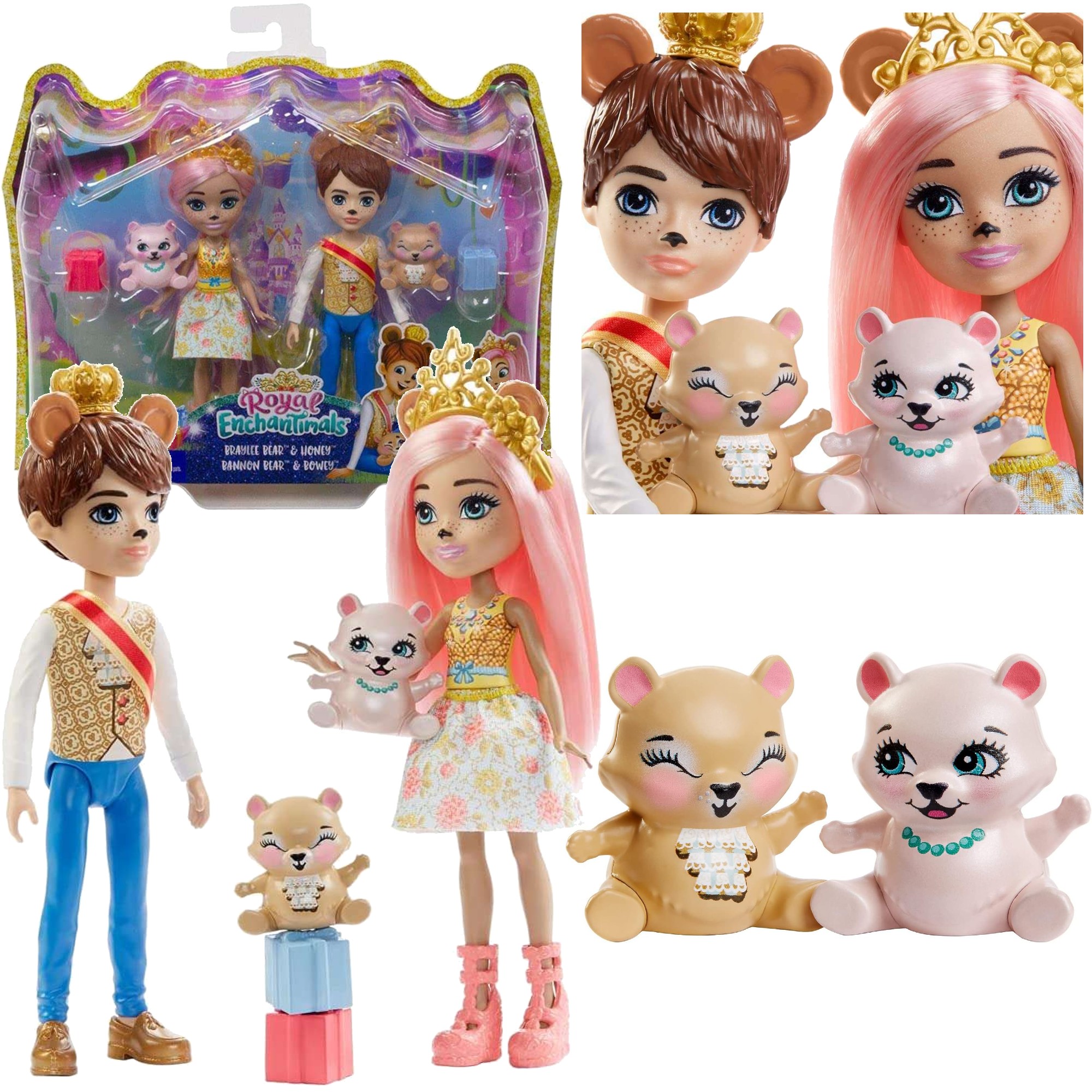 Mattel Royal Enchantimals Para królewska Braylee i Bannon nied¼wiadki