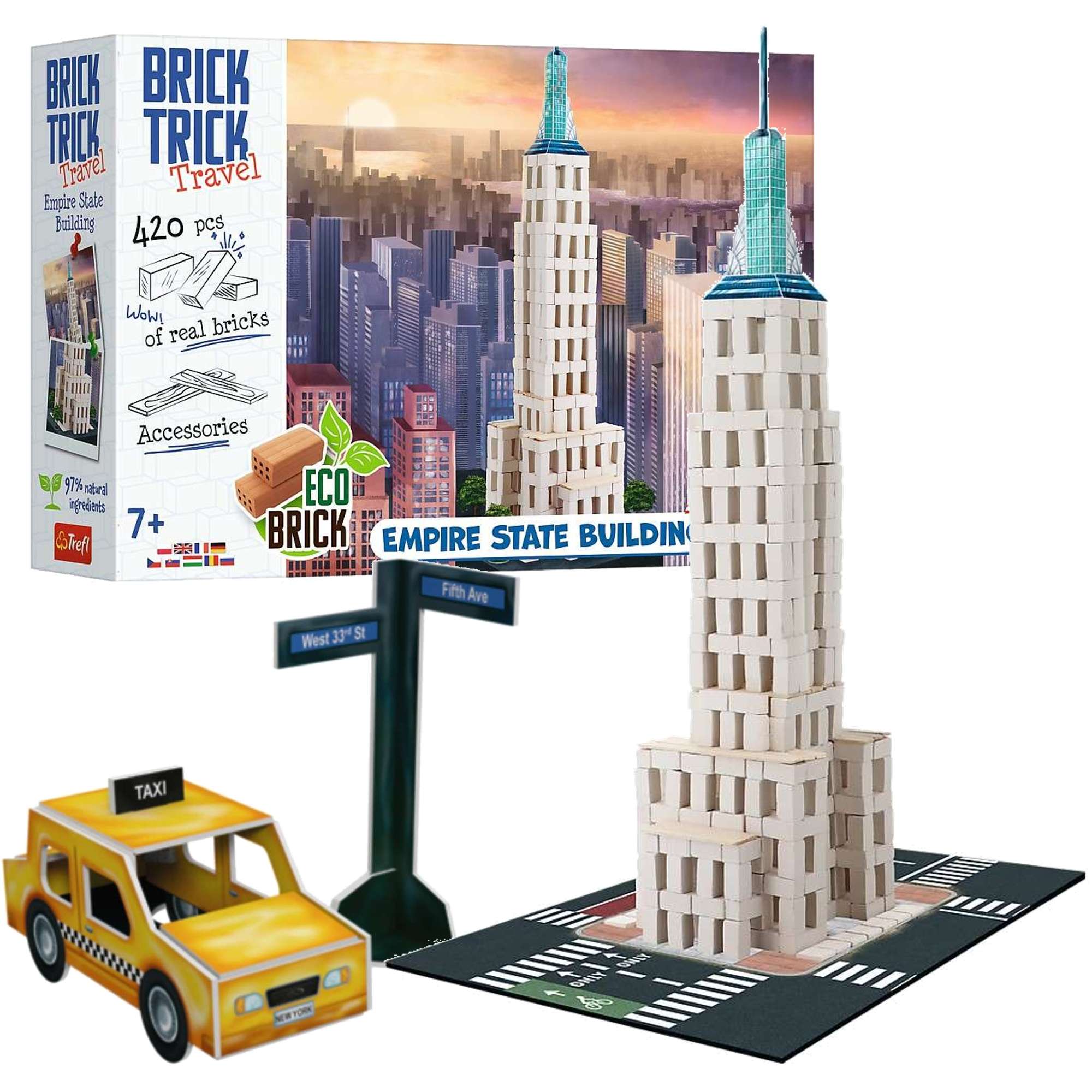 Zestaw Klocki konstrukcyjne realistyczne cegieki Buduj z cegy Podre Empire State Building EKO 420