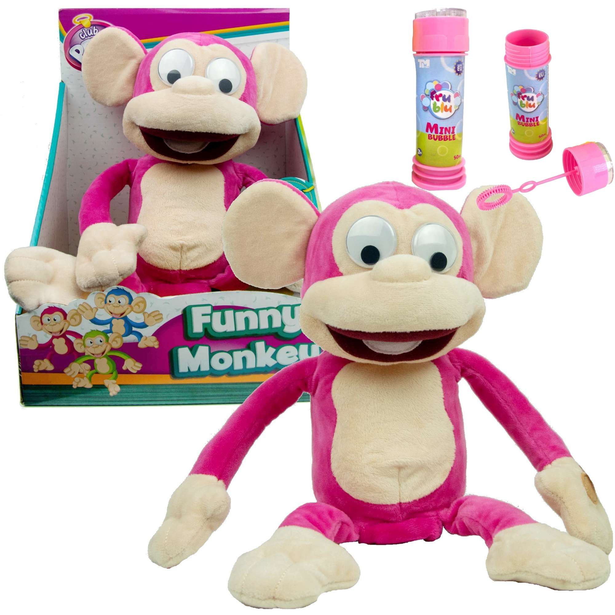 Fru Blu Mini Bubble Bañki mydlane 50 ml i Chichocz±ca ró¿owa maskotka Furfis Funny Monkey