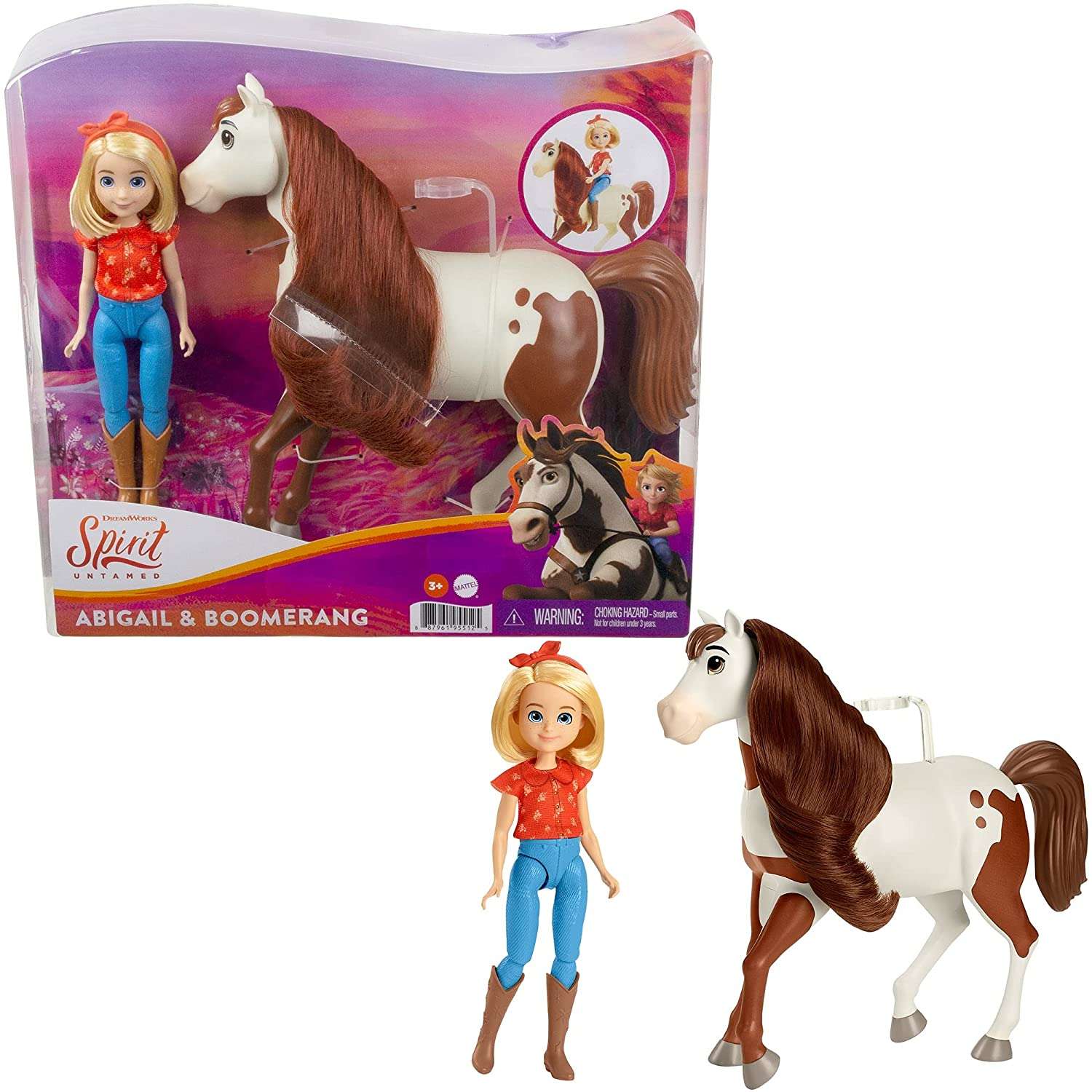 Mattel Spirit Abigail i Boomerang lalka koñ