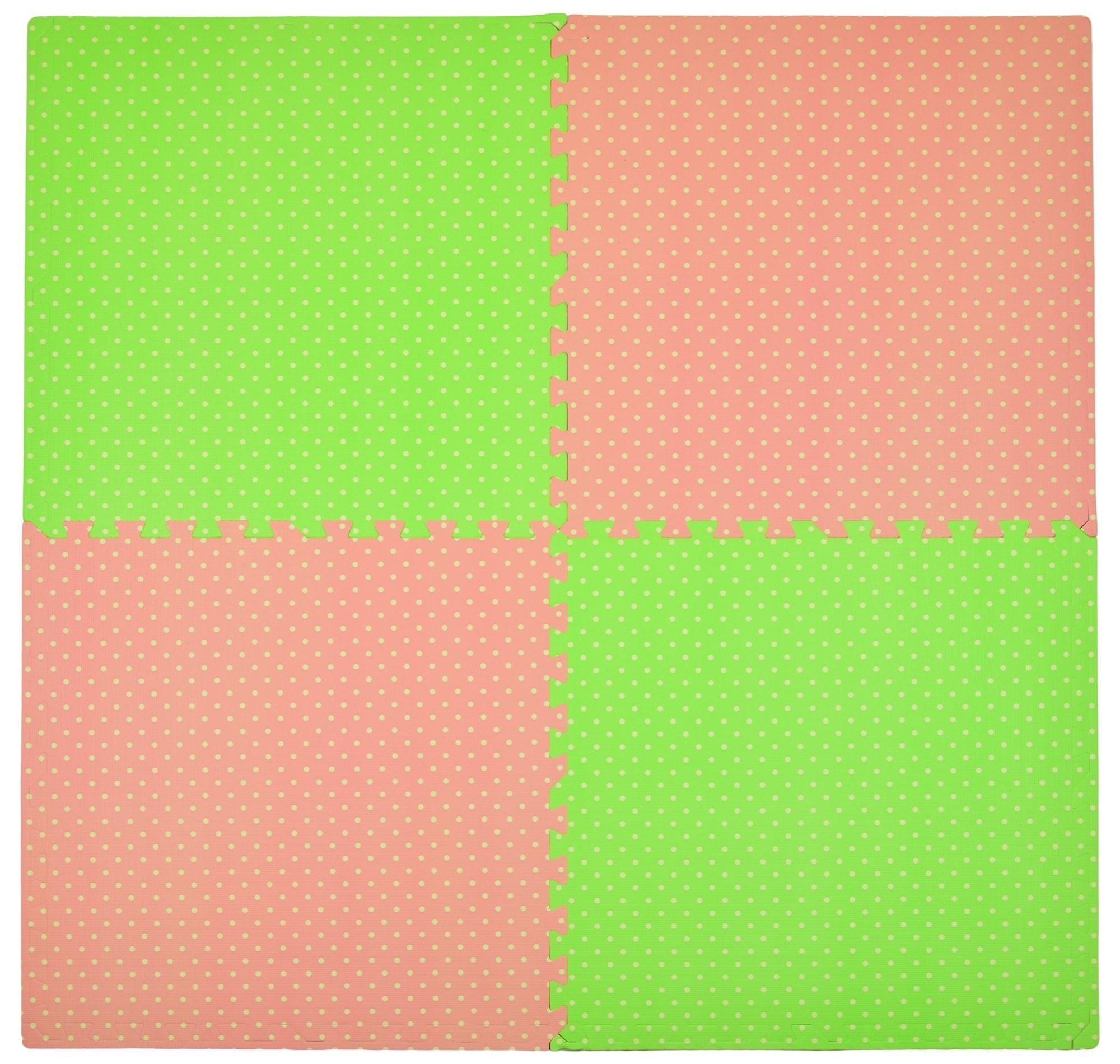 Humbi Puzzle piankowe Mata piankowa 62 x 62 x 1 cm 4 szt roowo -zielona w kropki