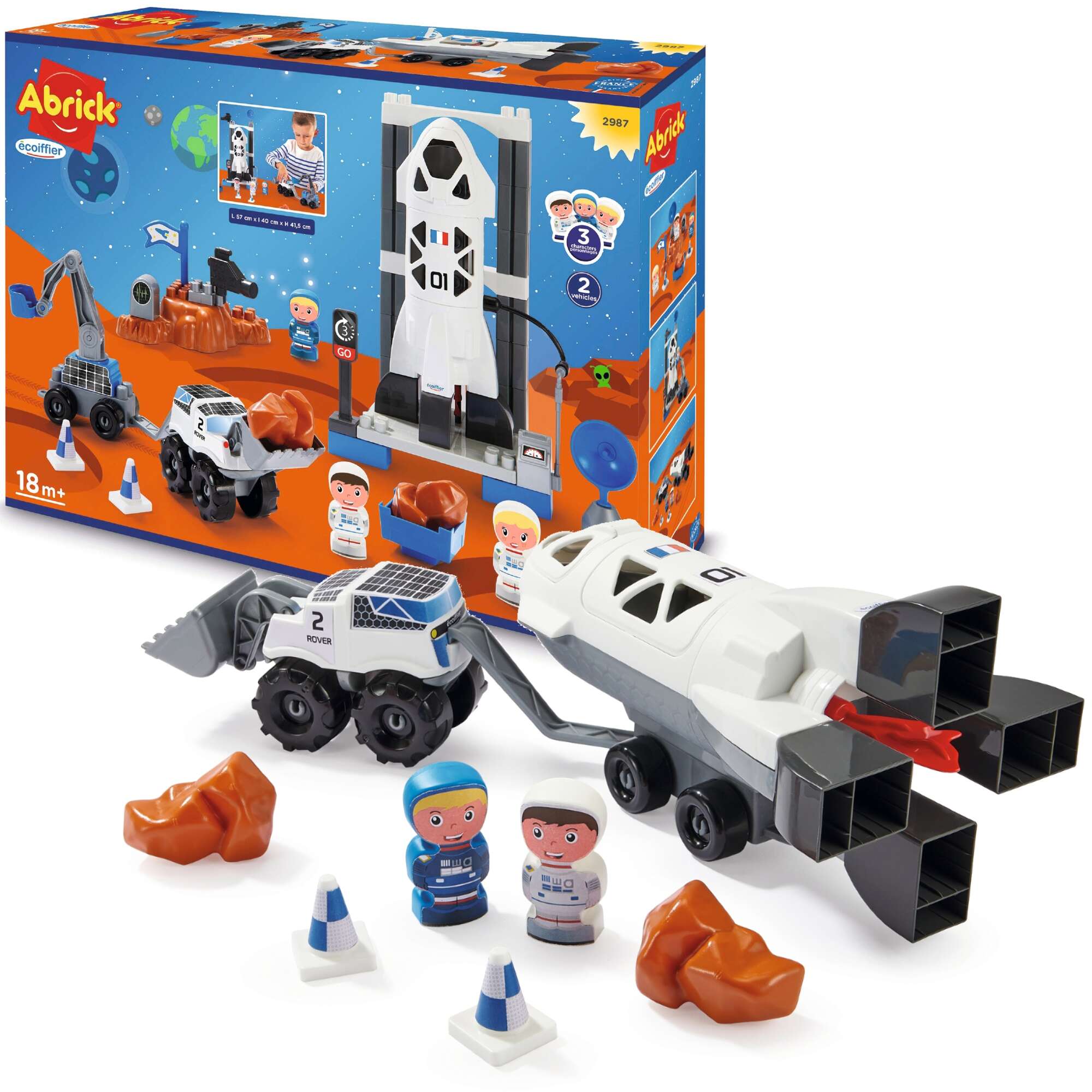 Abrick Klocki Baza kosmiczna z rakiet 3 figurki + 2 pojazdy