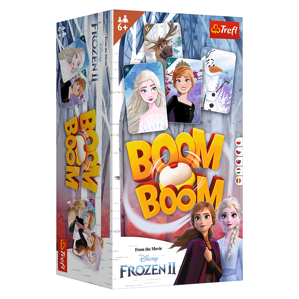 Disney Towarzyska kolorowa Gra Rodzinna planszowa Boom Boom Frozen 2 6+ Trefl