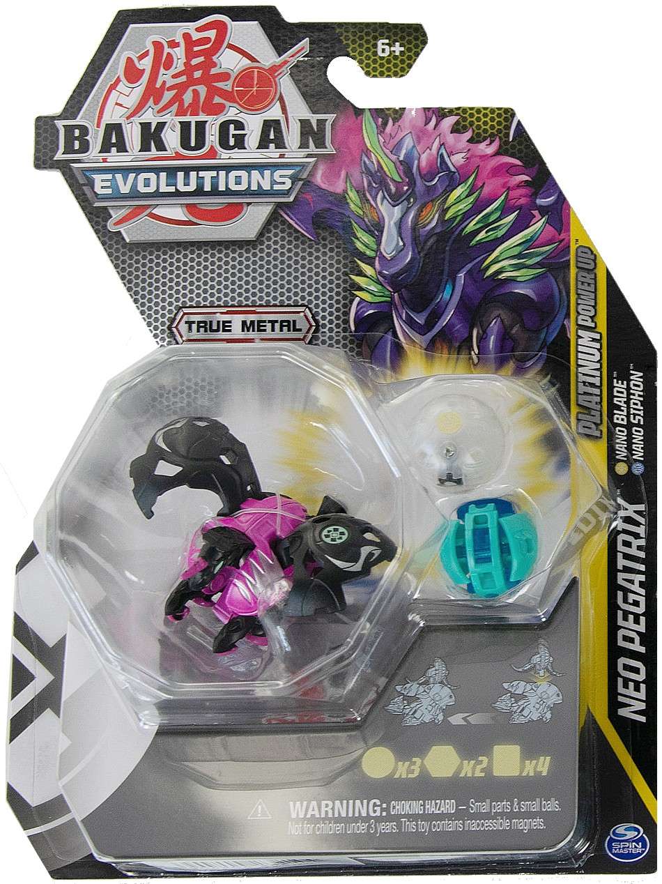 Bakugan Evolutions Platinum Power Up Neo Pegatrix + 3 figurki i karty