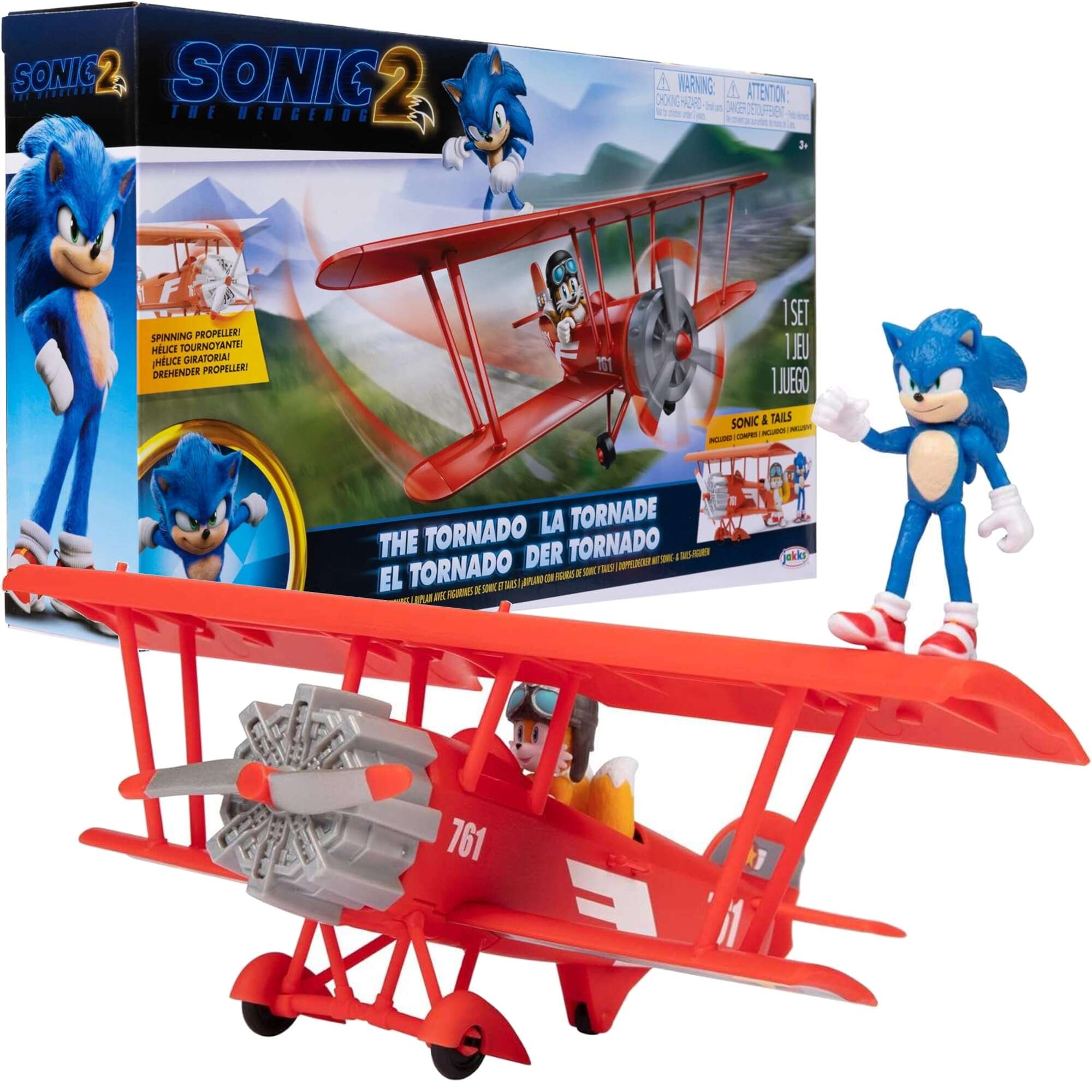 Jakks zestaw Tornado Sonic 2 The Hedgehog figurki + samolot