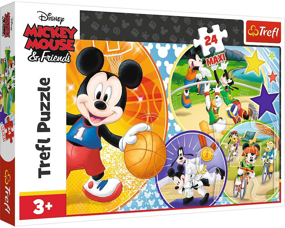 Puzzle Maxi 24 elementw Myszka Miki i przyjaciele Czas na sport!