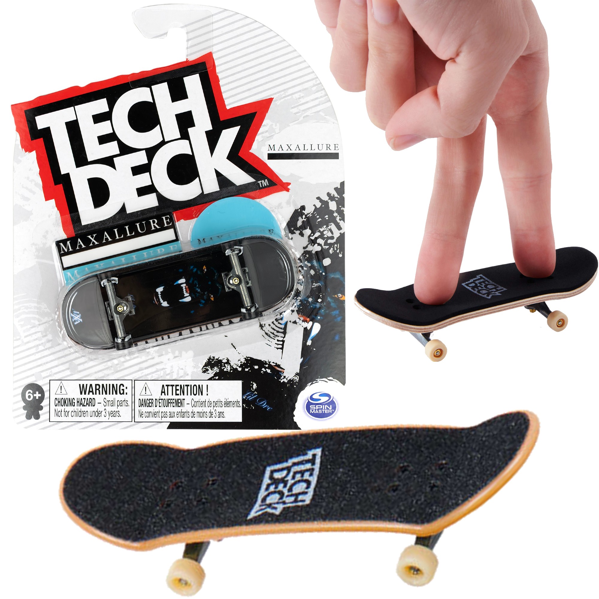 Tech Deck deskorolka fingerboard Maxallure Panter + naklejki