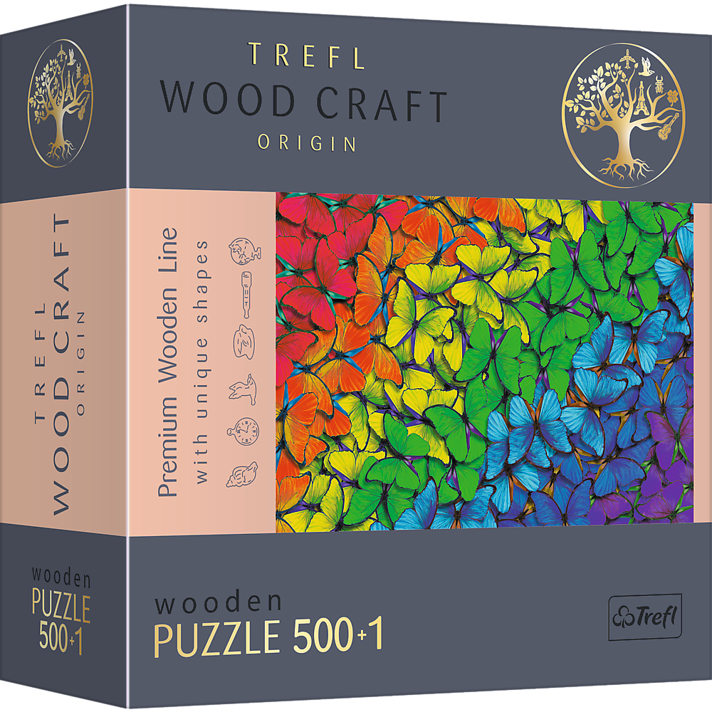 Trefl Puzzle drewniane Tczowe motyle 500 elementw