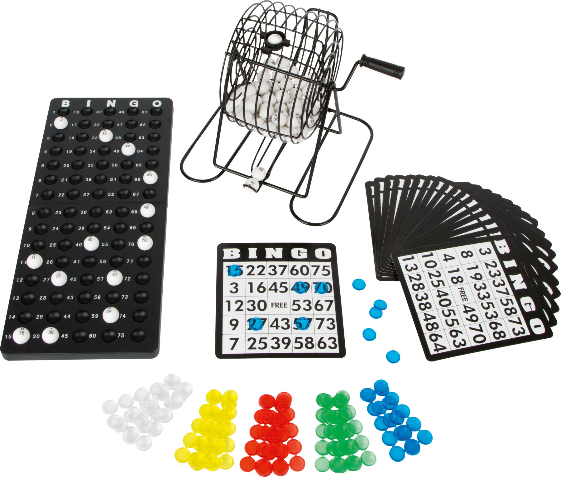 Small Foot Gra Bingo Cage maszyna losujca 18 kart plansze tablica