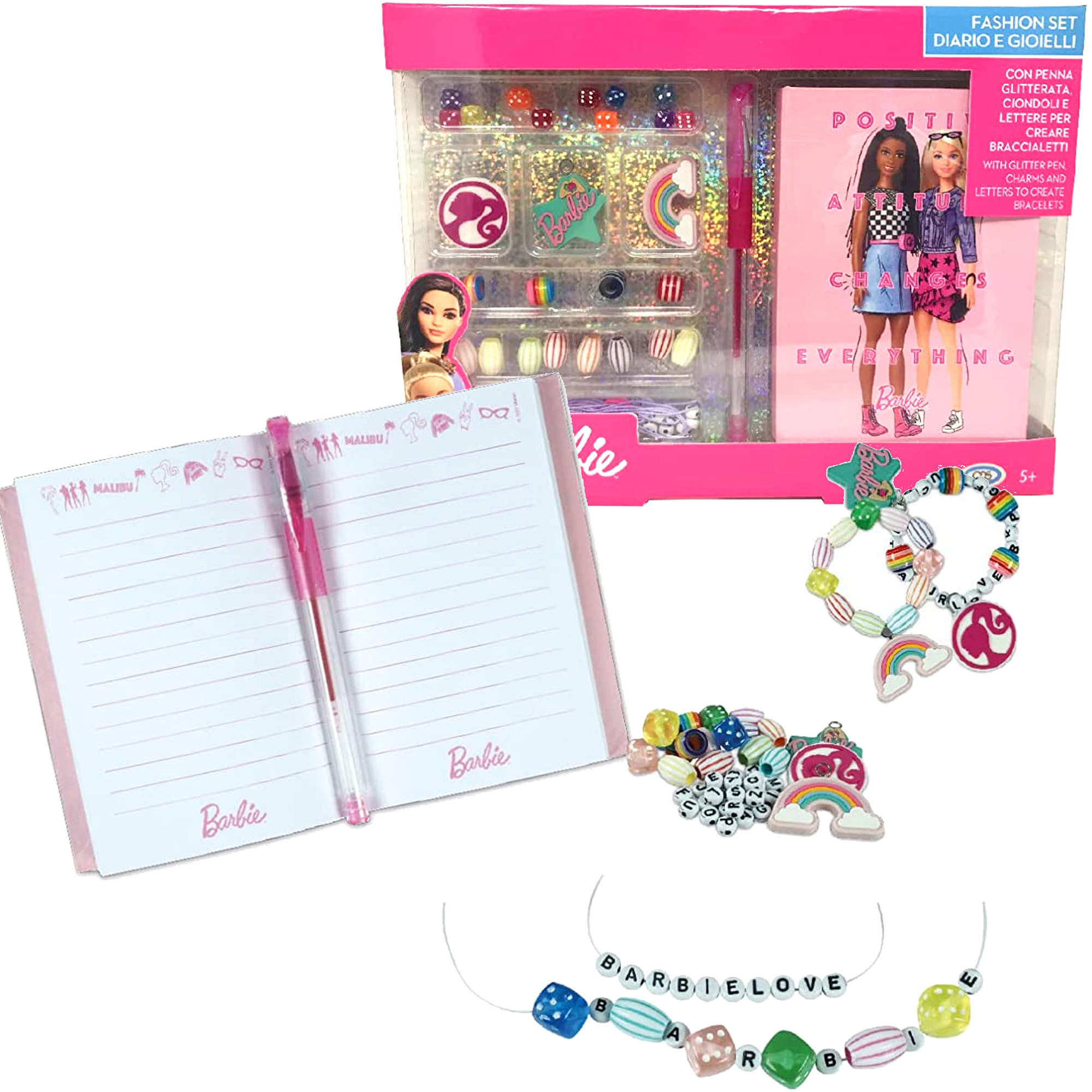 Barbie zestaw mini pamitnik rowy dziennik + akcesoria do tworzenia bransoletek