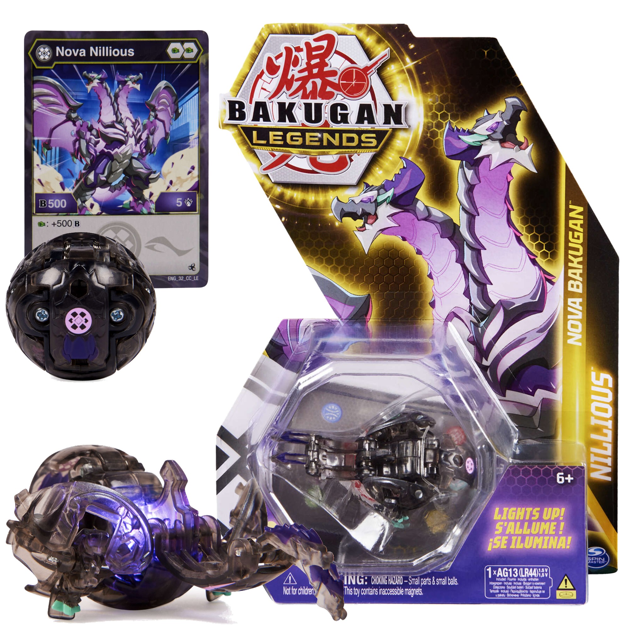 Bakugan Legends wiecca figurka Nova Nillious i karty
