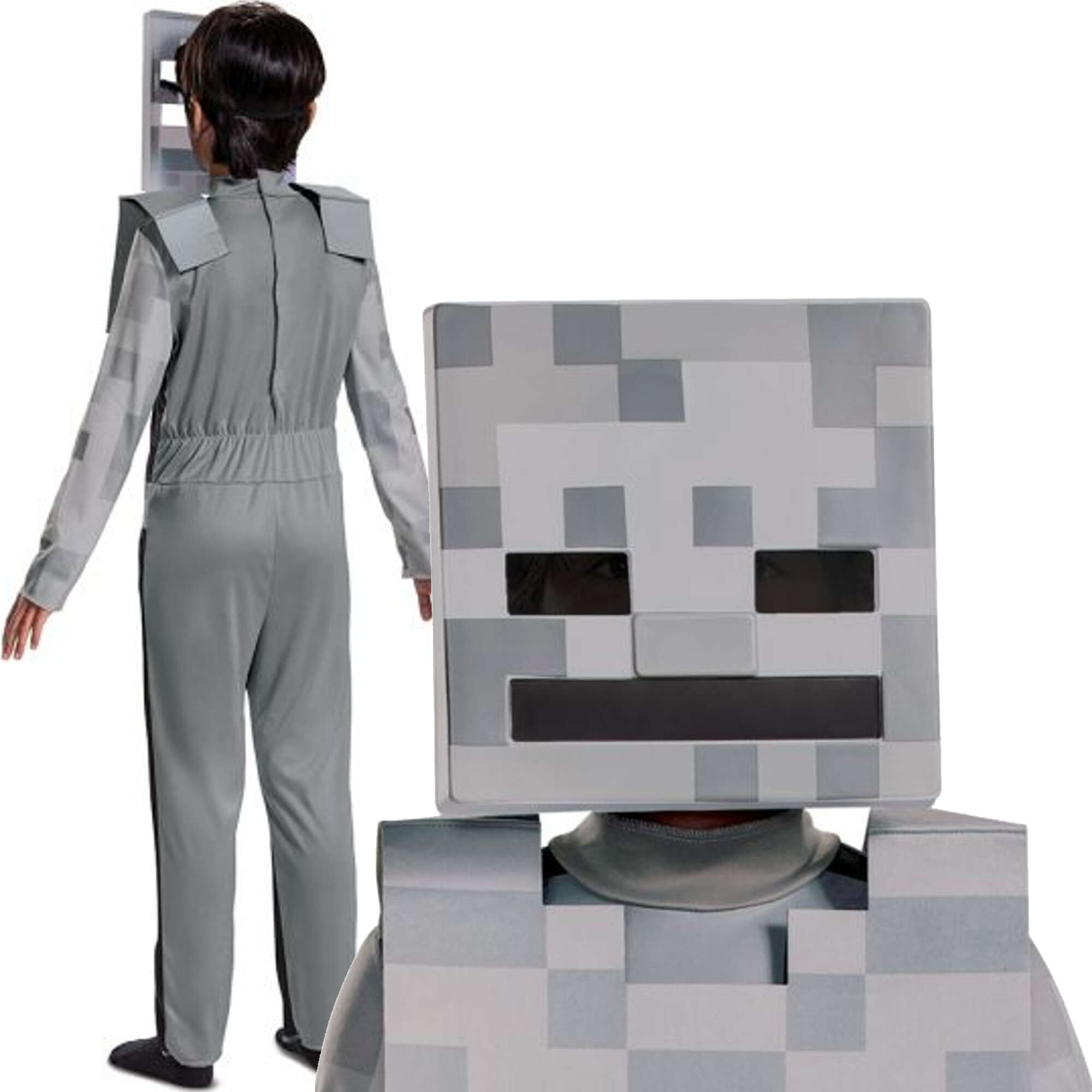 Minecraft strj karnawaowy dla chopca Skeleton Biay Szkielet kostium przebranie 125-135 cm (7-8 lat)