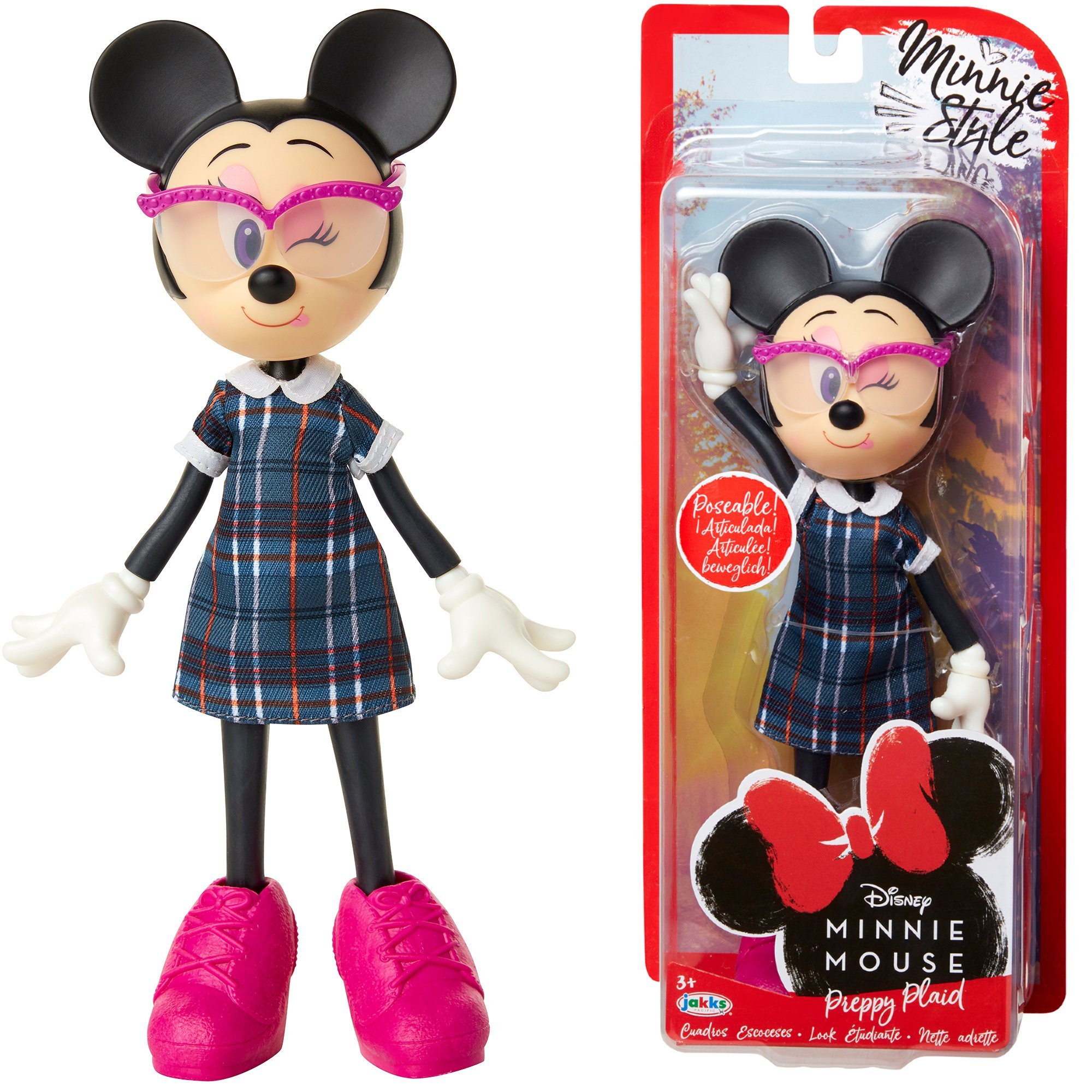 Jakks 20054 Disney Myszka Minnie Mouse Preppy Plaid