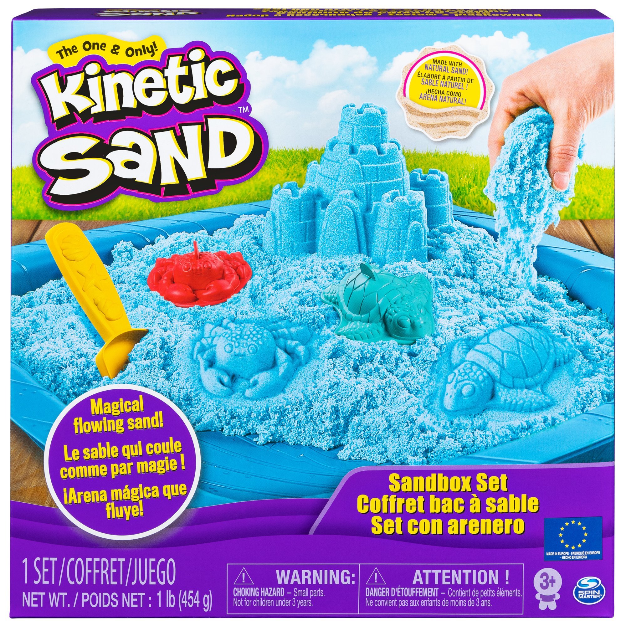 Kinetic Sand Piasek kinetyczny zestaw do budowy zamku niebieski 454 g