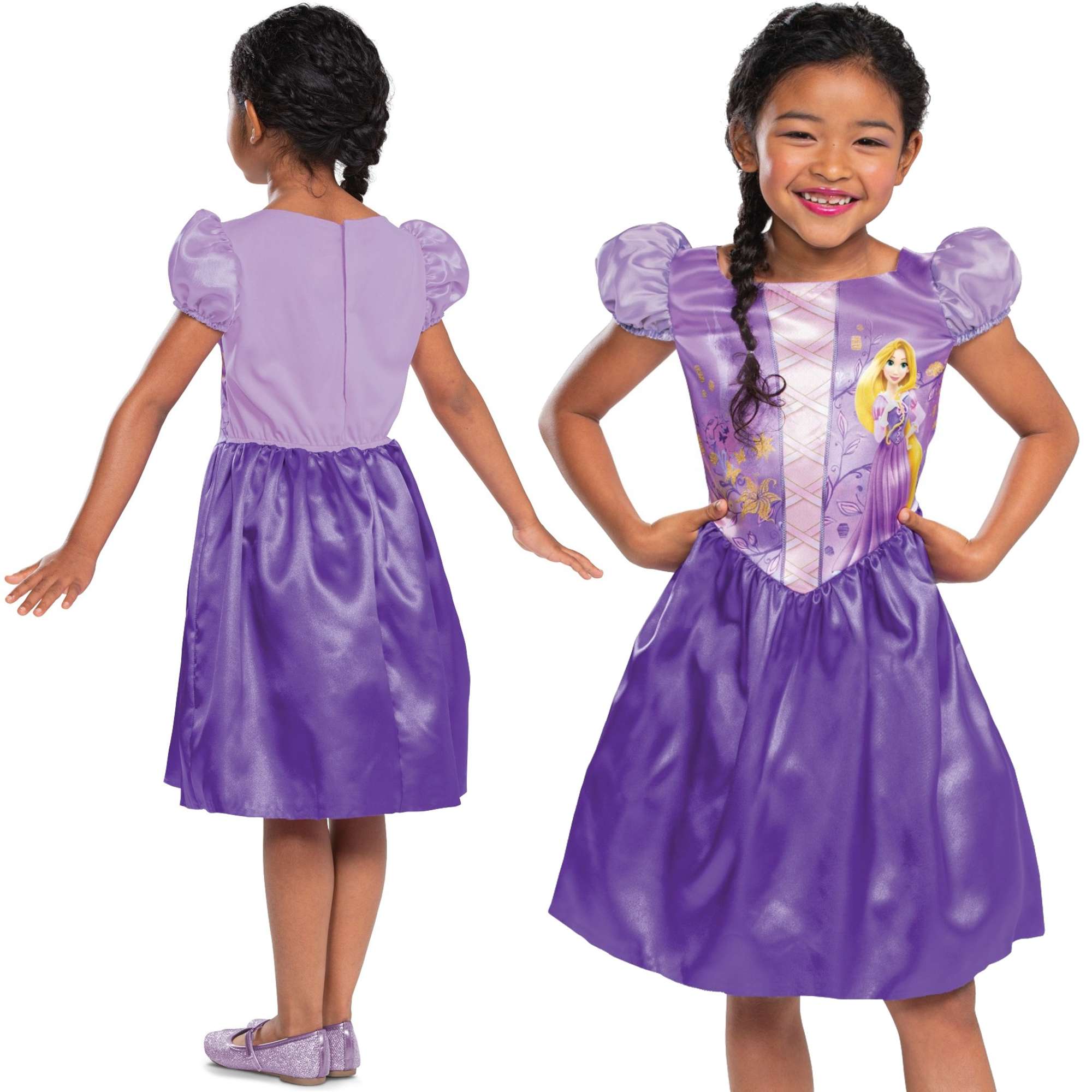 Strj karnawaowy Disney dla dziewczynki Roszpunka kostium przebranie 110-122 cm (4-6 lat)
