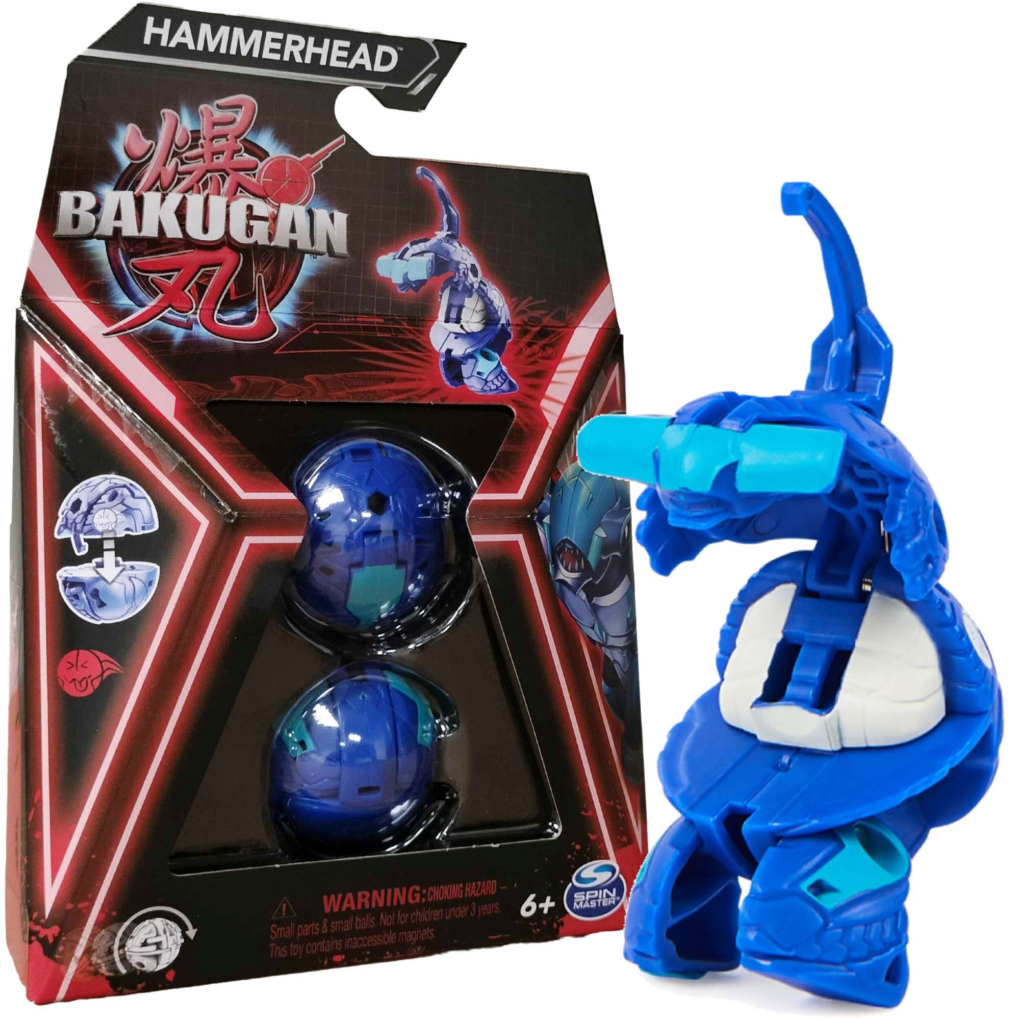 Bakugan Hammerhead Niebieska figurka bitewna transformujca + karty