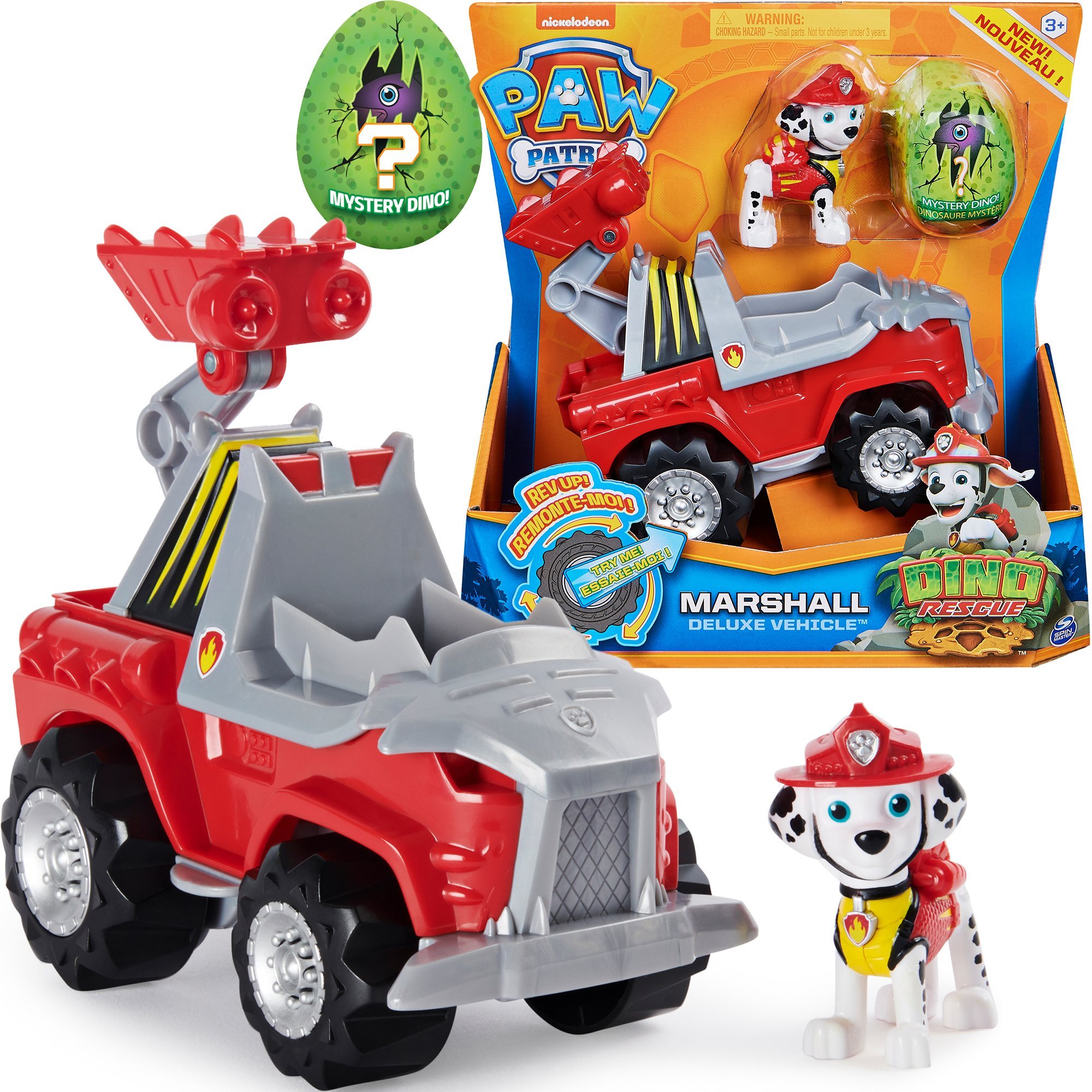 Psi Patrol Dino Rescue Marshall figurka + pojazd wóz stra¿acki + dinozaur
