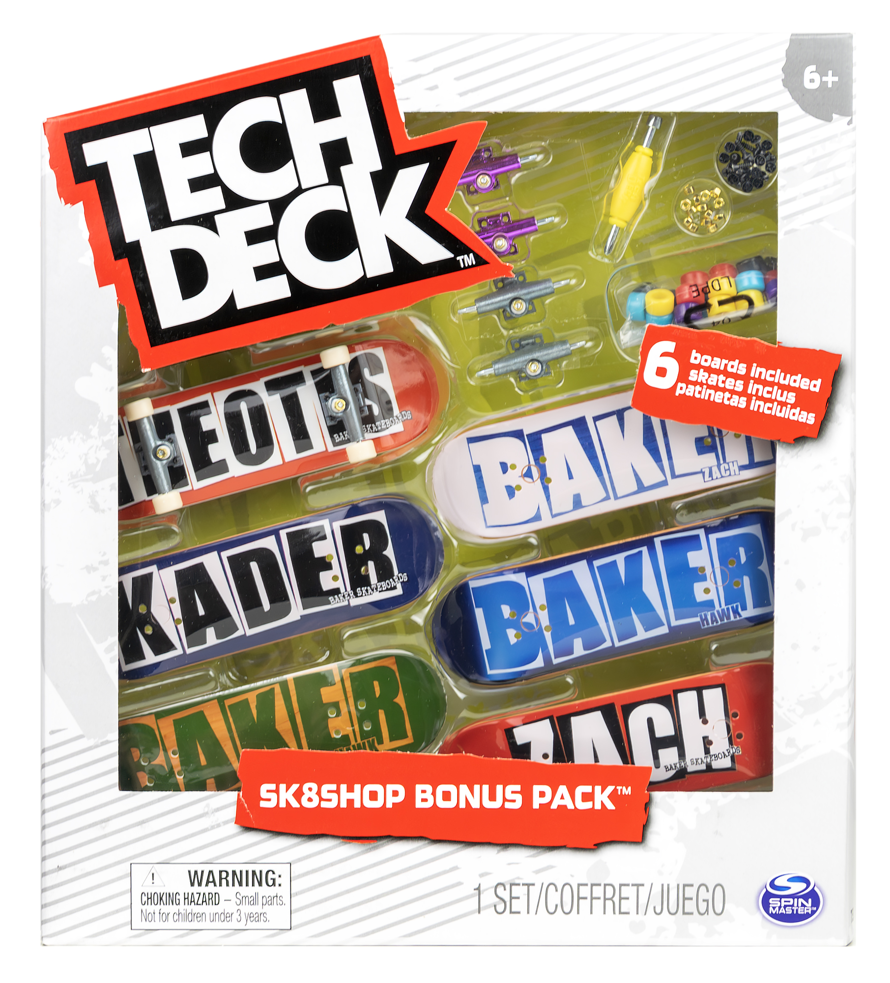 Tech Deck zestaw Sk8Shop 6 deskorolek Bonus Pack Baker + akcesoria