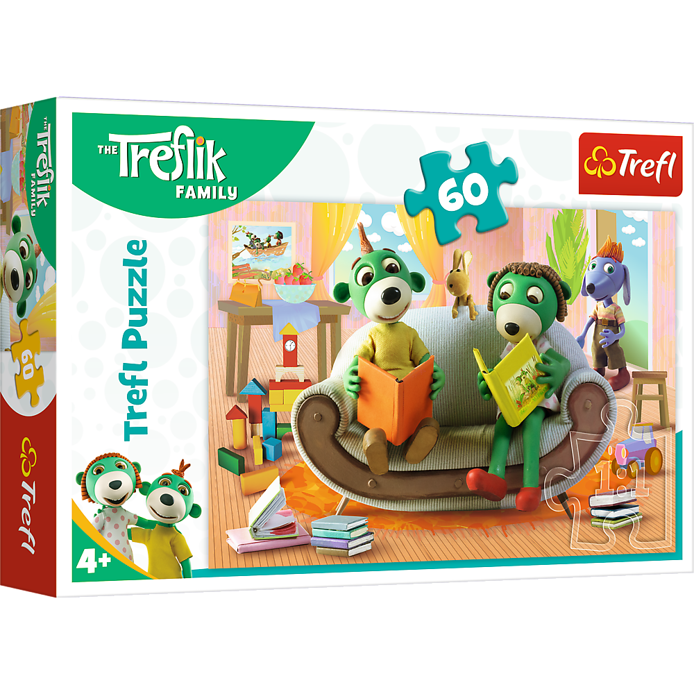 Trefl 17345 Puzzle 60 Rodzina Treflikw wsplne czytanie ksiek