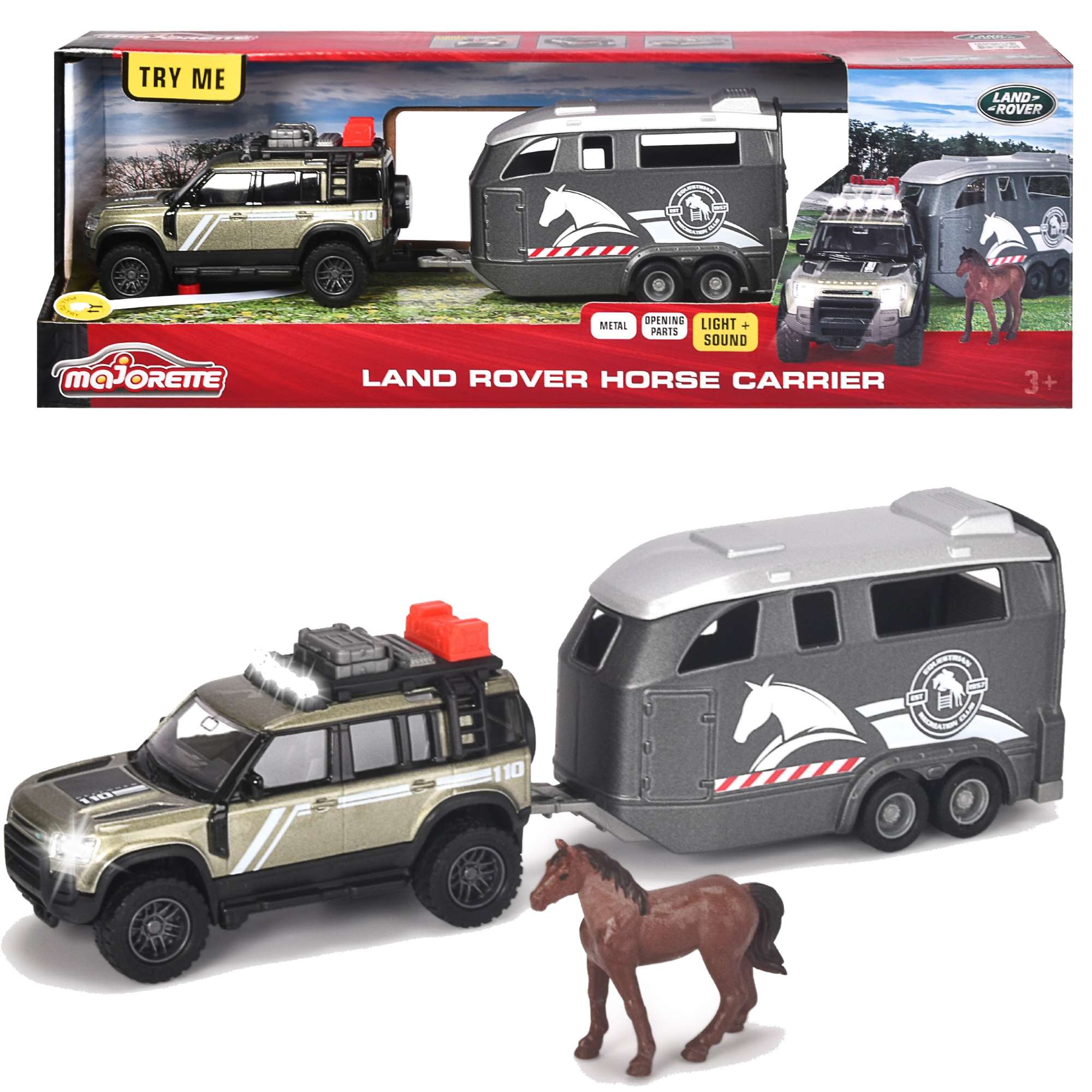 Pojazd Land Rover Horse Carrier ¶wiat³o/d¼wiêk
