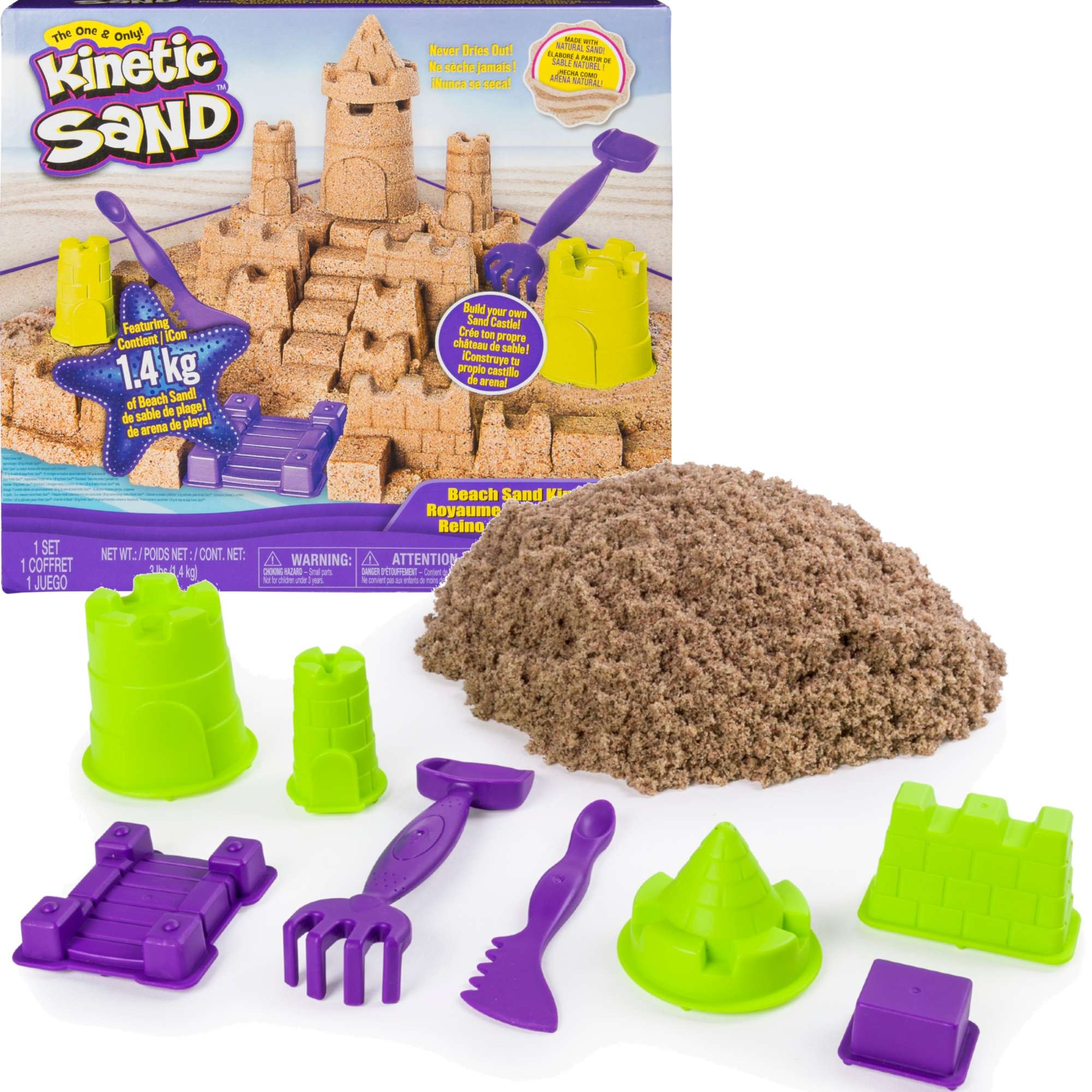 Piasek kinetyczny 1,4 kg Zamek pla¿owy Kinetic Sand + akcesoria