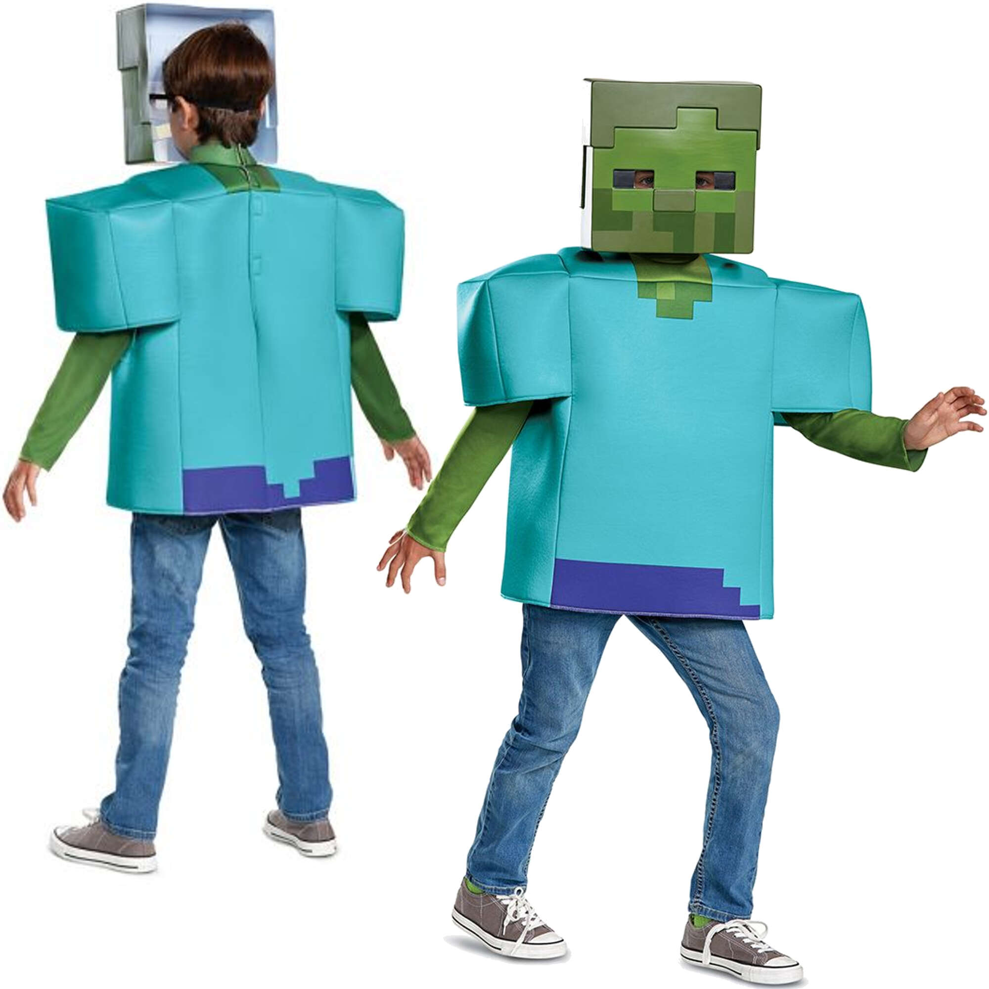 Minecraft strj karnawaowy dla chopca Zombie kostium przebranie 134-146 cm (10-12 lat)