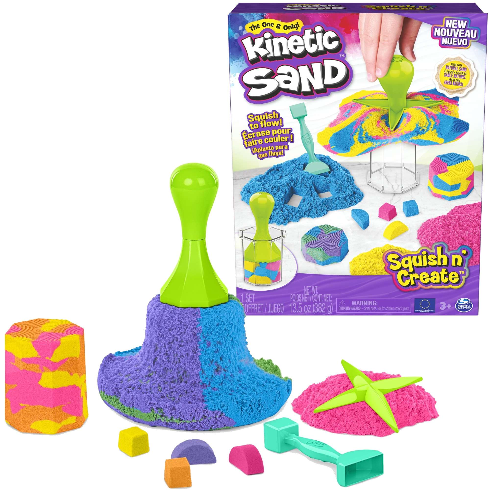 Piasek Kinetyczny Zestaw Kinetic Sand Squish n' Create + akcesoria