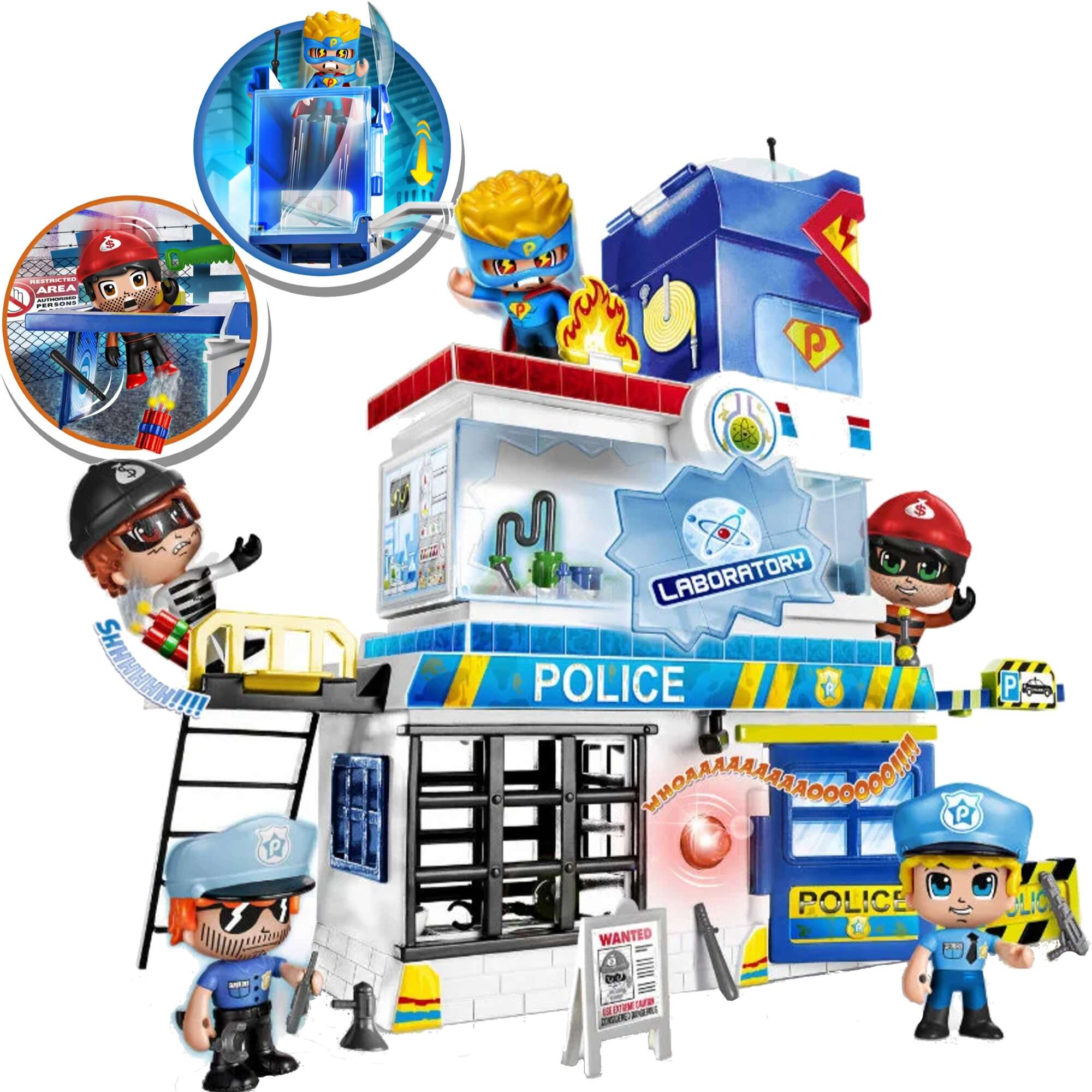 Posterunek Komisariat policji z wiêzieniem + 2 figurki ¦wiat³o D¼wiêk