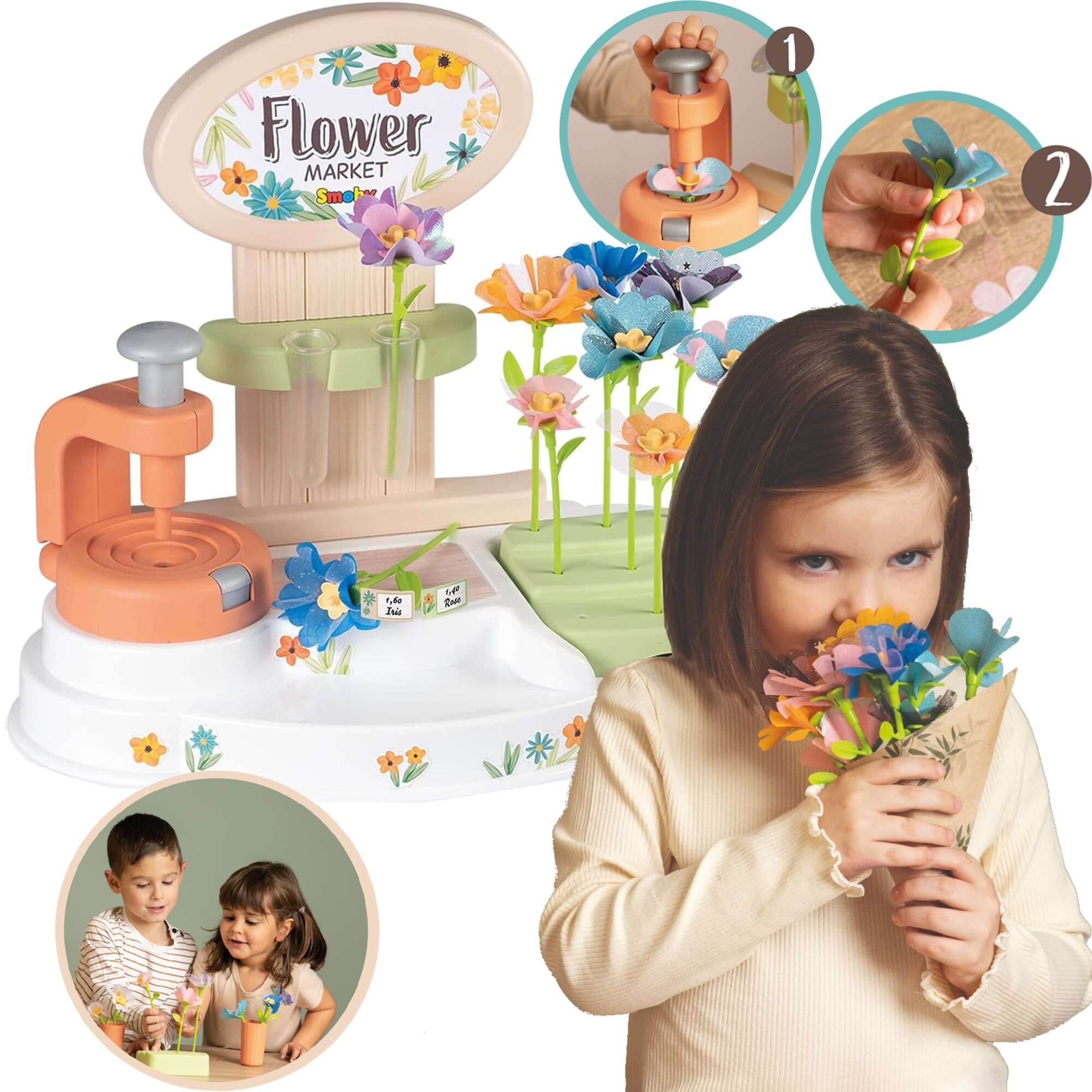 Zestaw kreatywny Kwiaciarnia Kreator kwiatw z mini doniczkami 104 akcesoria